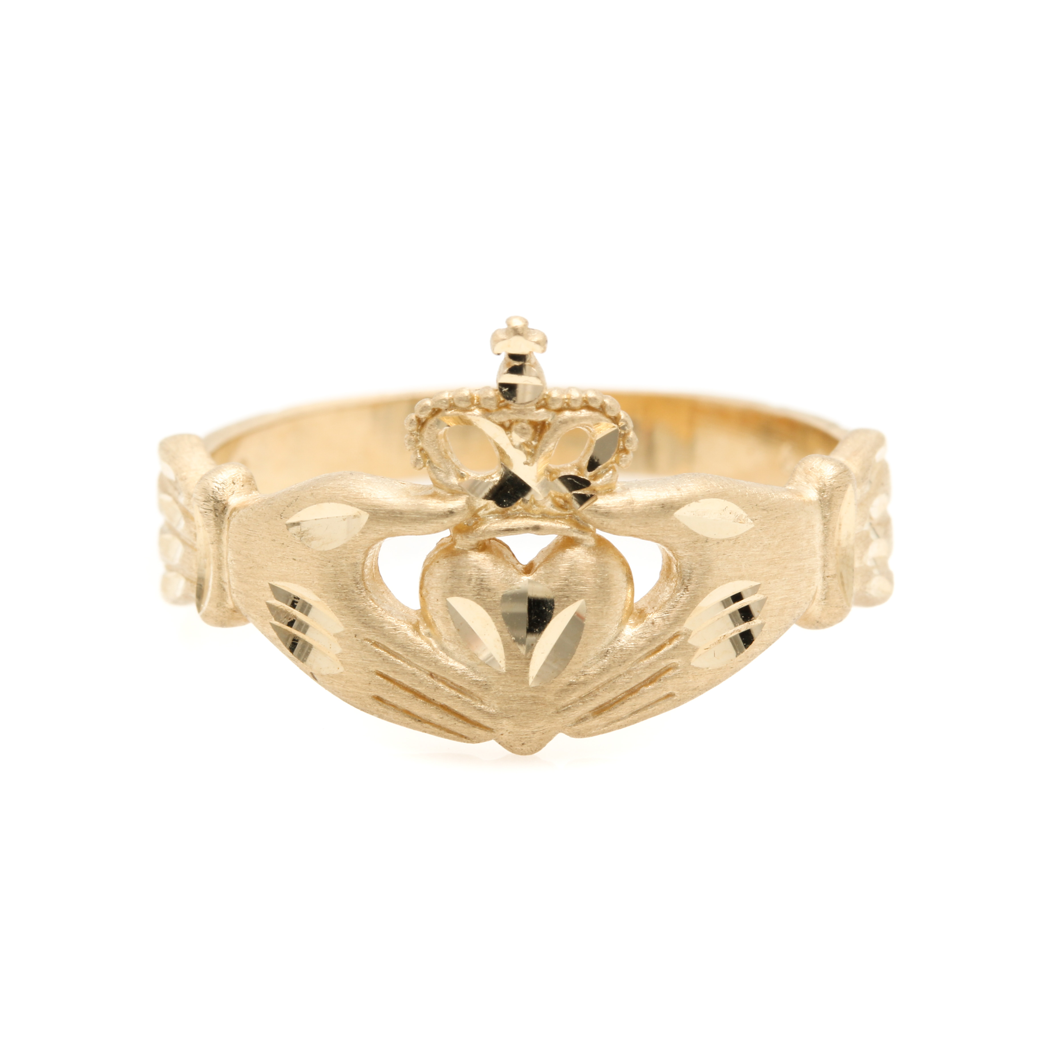 14K Yellow Gold Claddagh Ring
