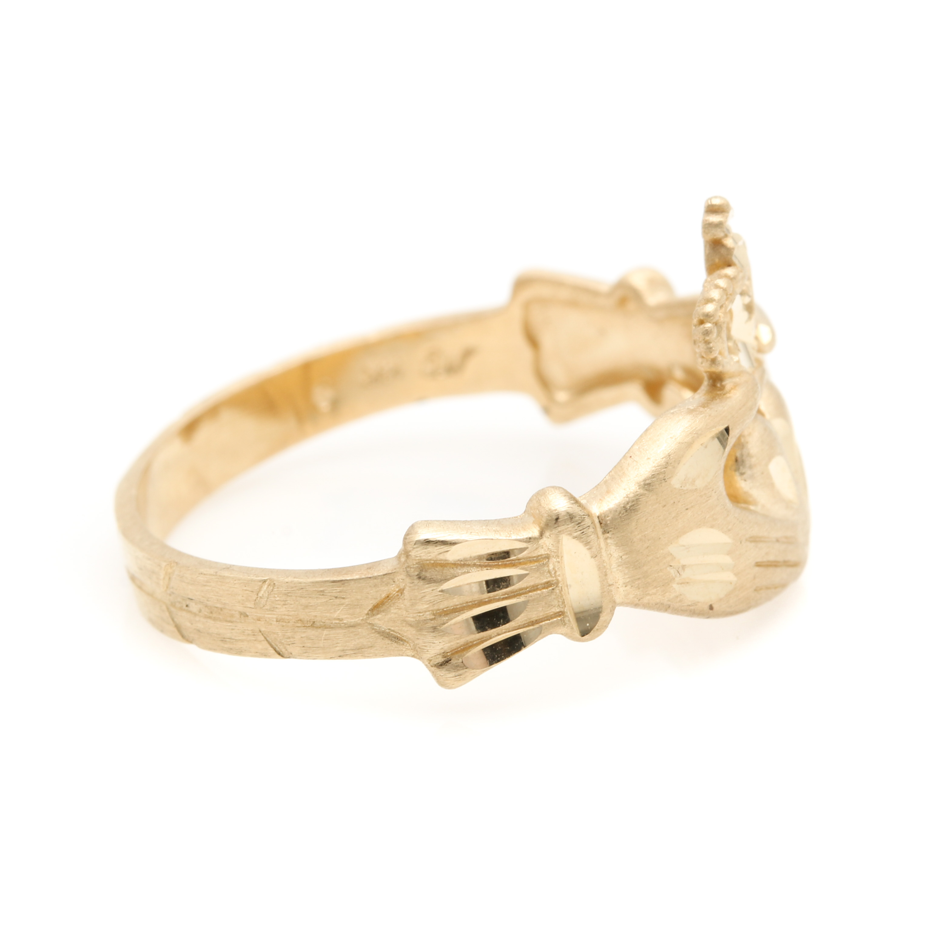 14K Yellow Gold Claddagh Ring