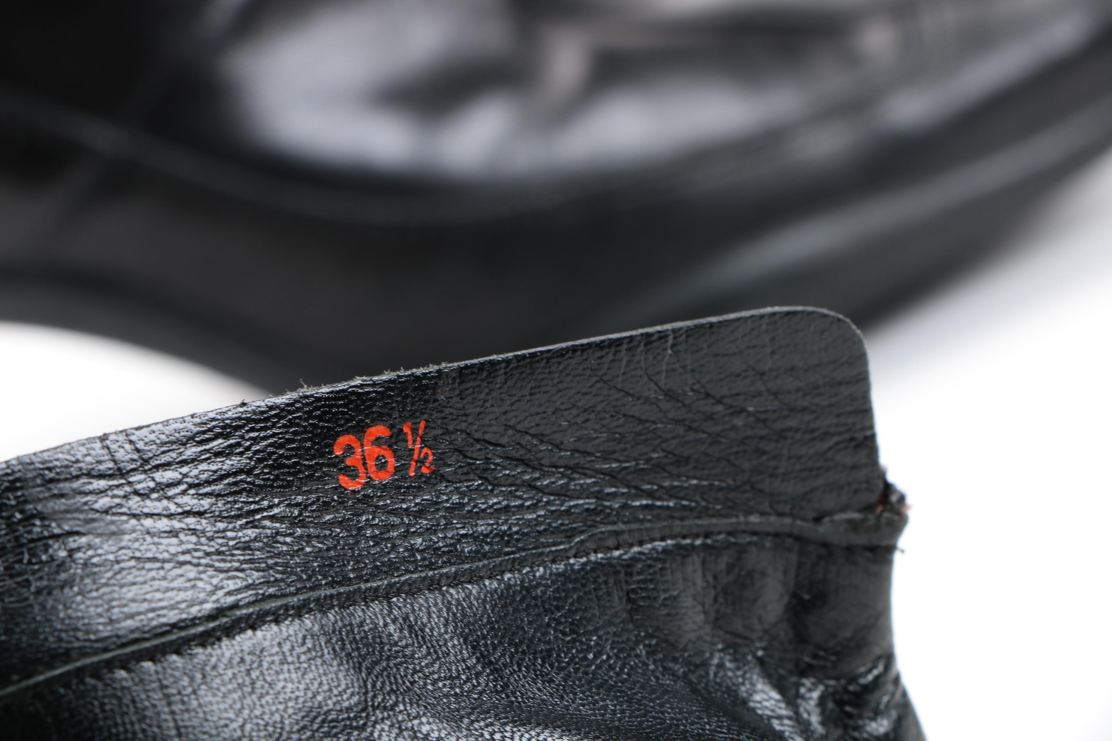 Prada Black Leather Ankle Boots