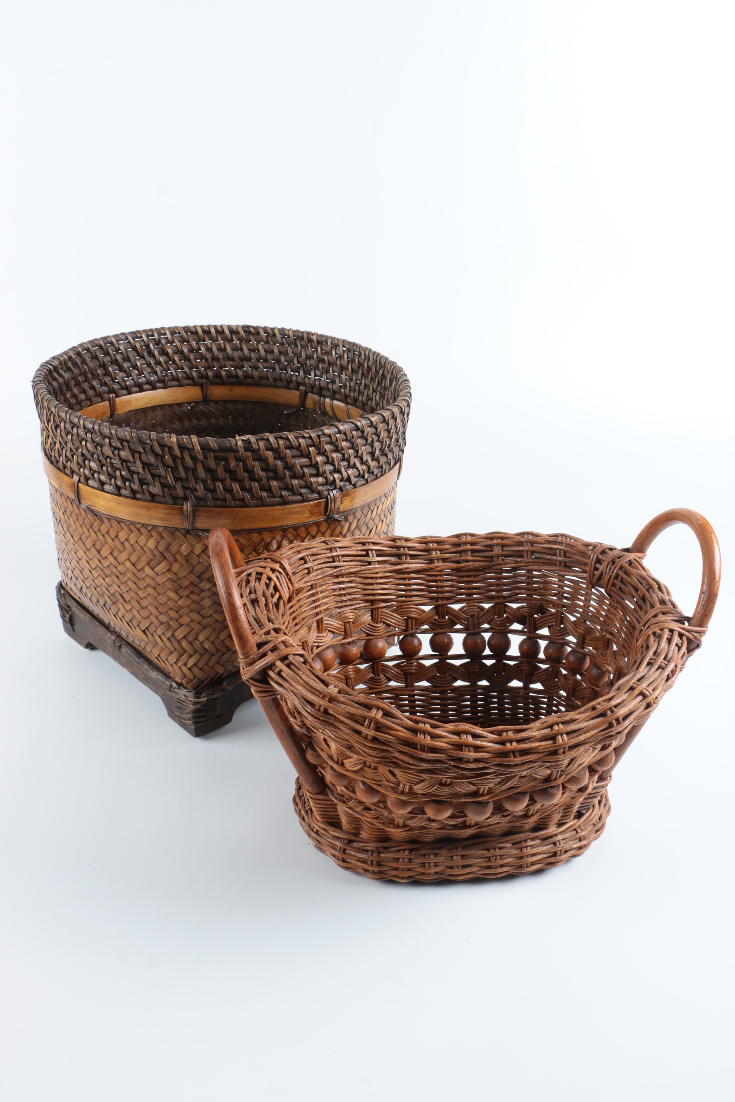 Wicker, Coiled and Beaded Baskets
