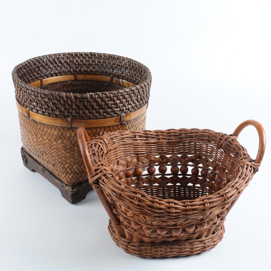Wicker, Coiled and Beaded Baskets