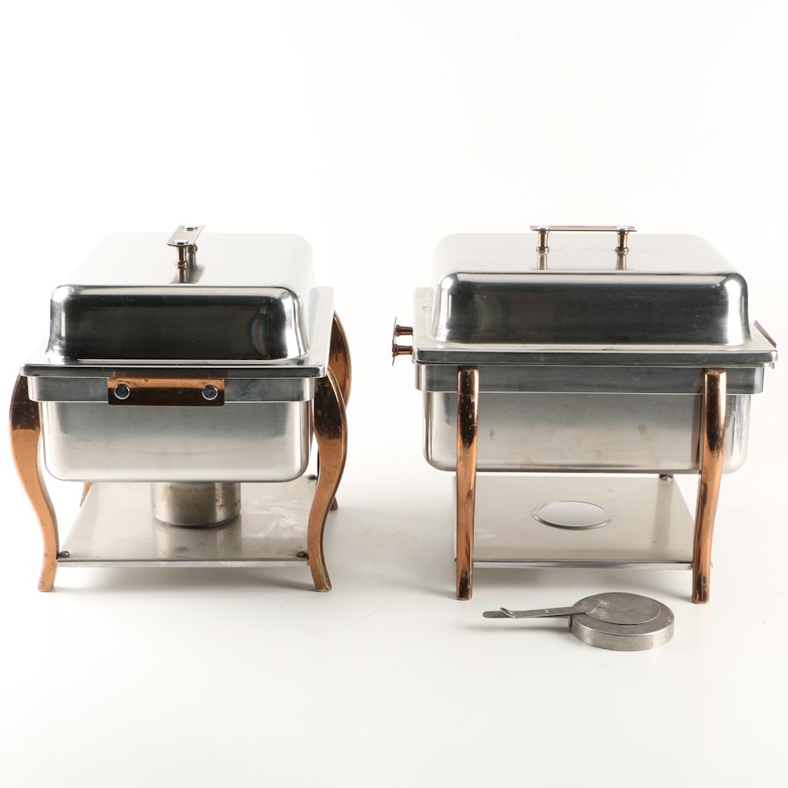 Stainless Steel and Copper Chafing Dishes