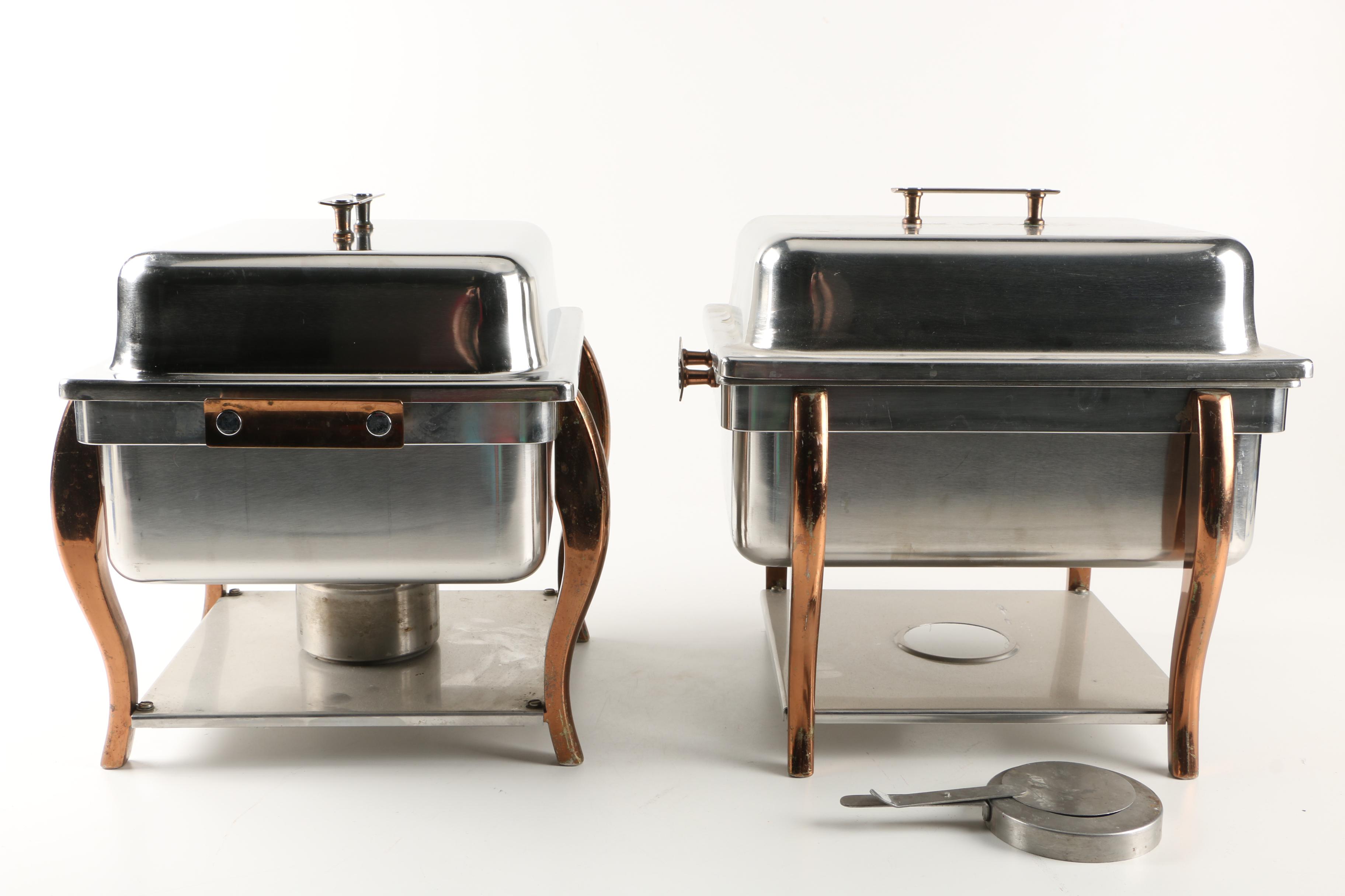 Stainless Steel and Copper Chafing Dishes