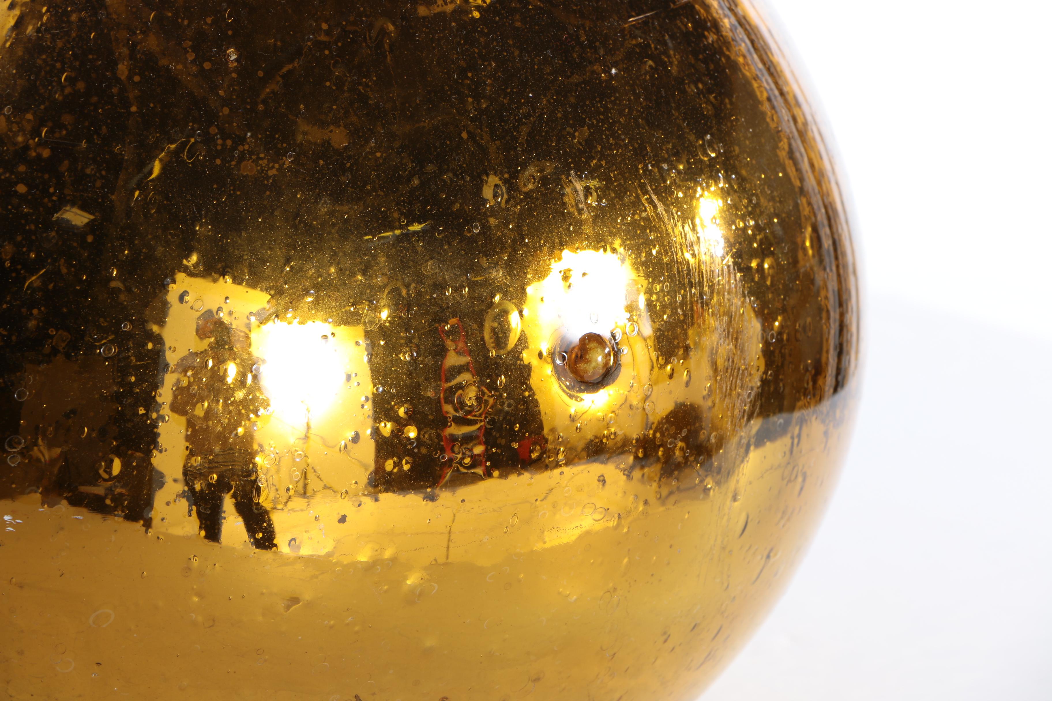 Pair of Gold-Tone Metallic Glass Vases