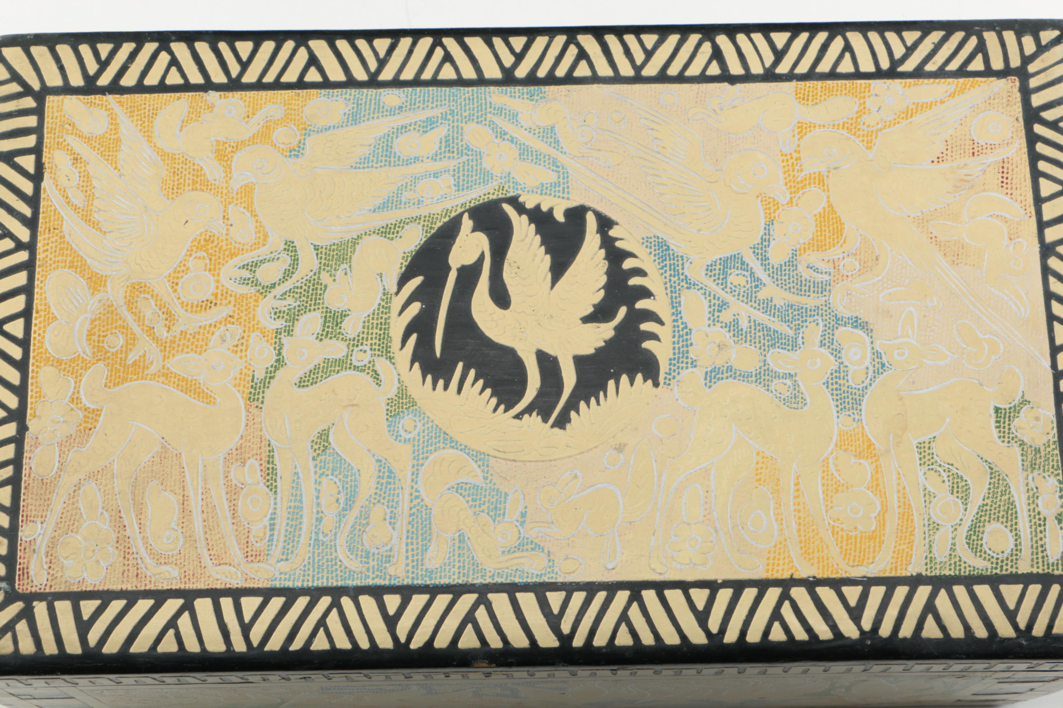 Decorative Wood Boxes and a Ceramic Bowl