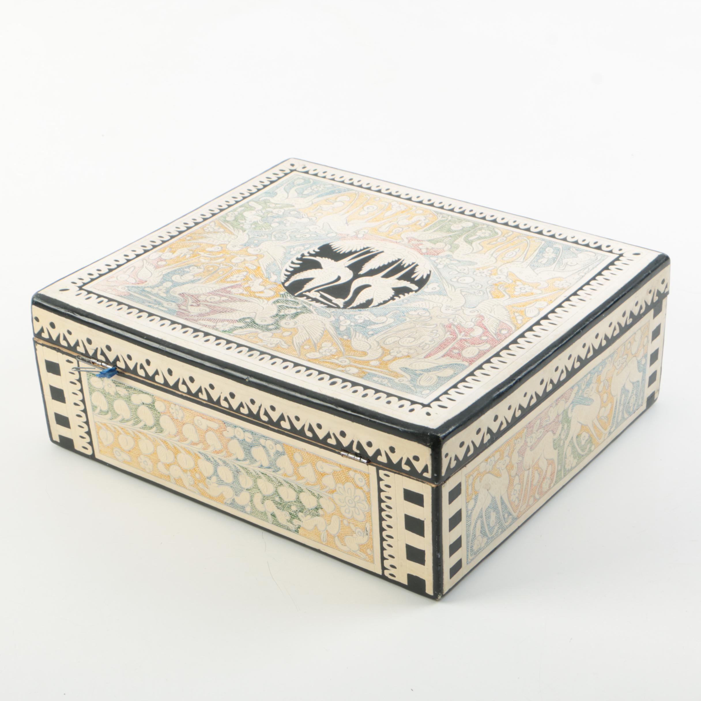 Decorative Wood Boxes and a Ceramic Bowl