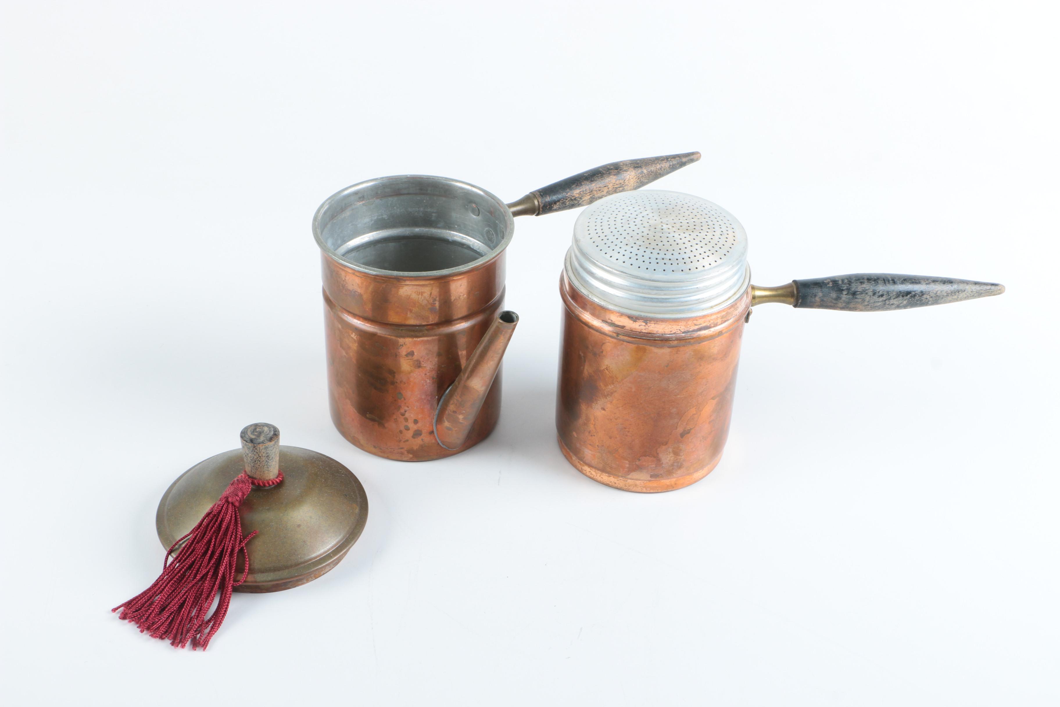 Vintage Brass Coffee Pot and Decor