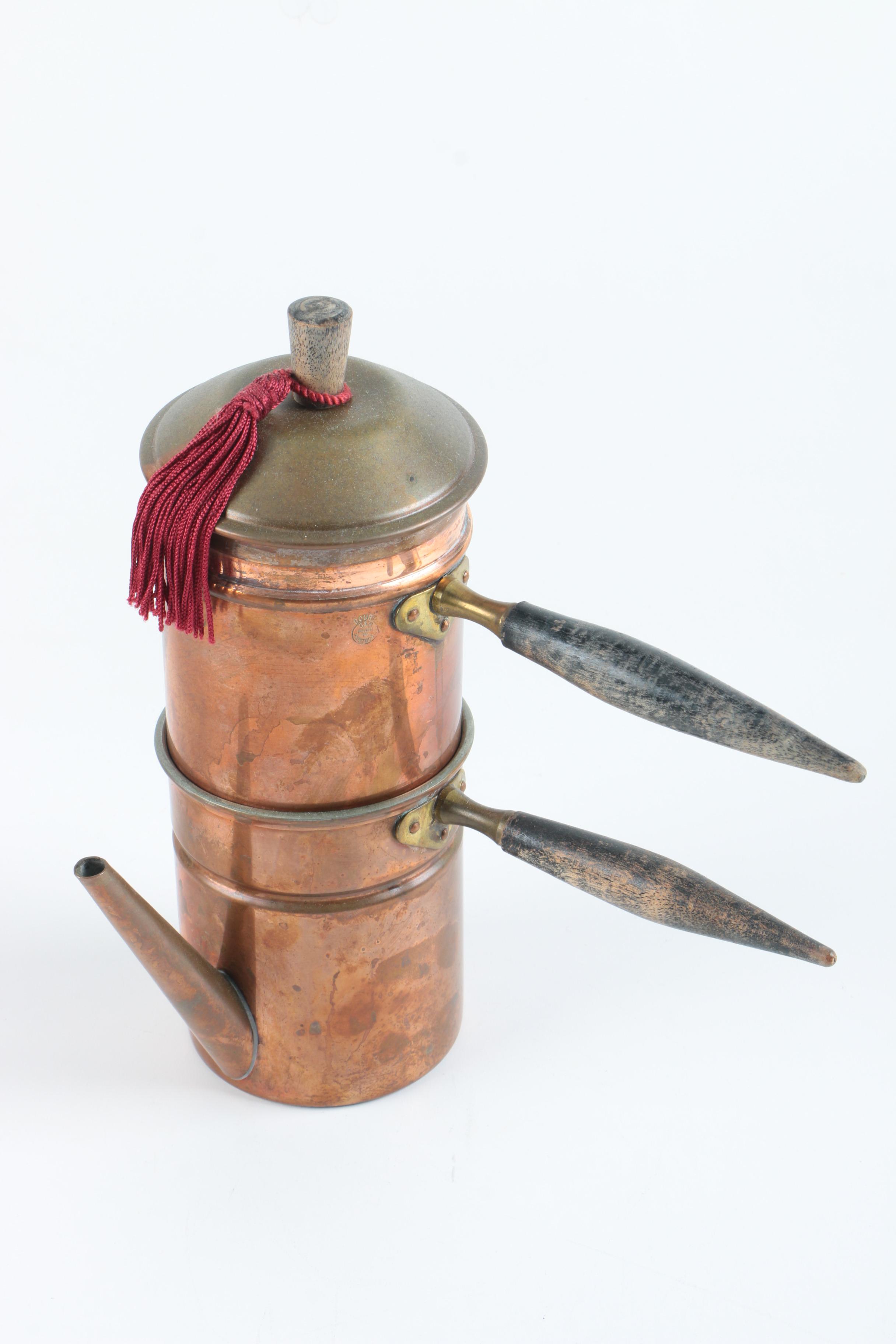 Vintage Brass Coffee Pot and Decor