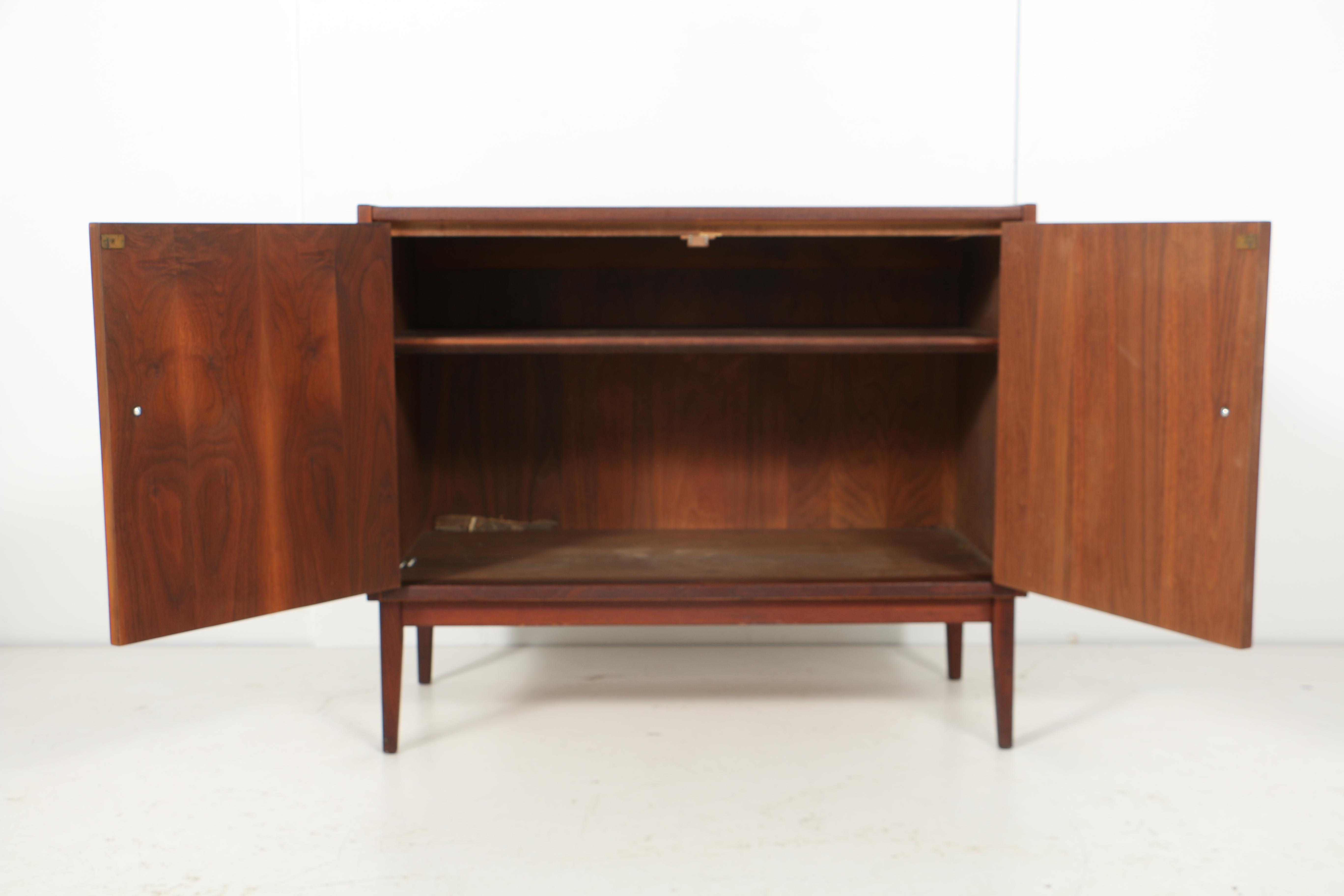 Mid Century Modern Walnut Console Cabinet