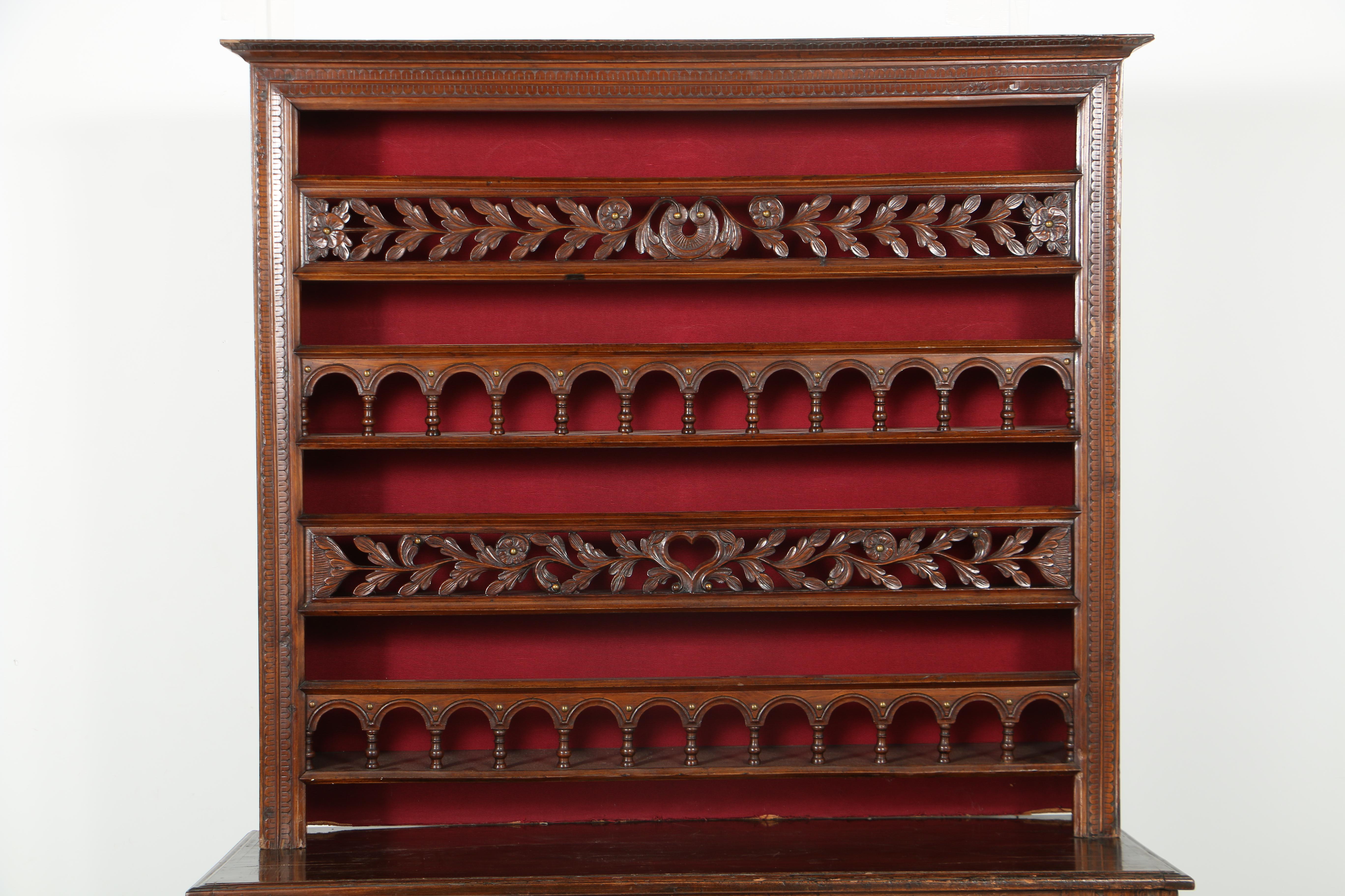 Antique French Provincial Carved Oak Vaisselier, Probably Brittany