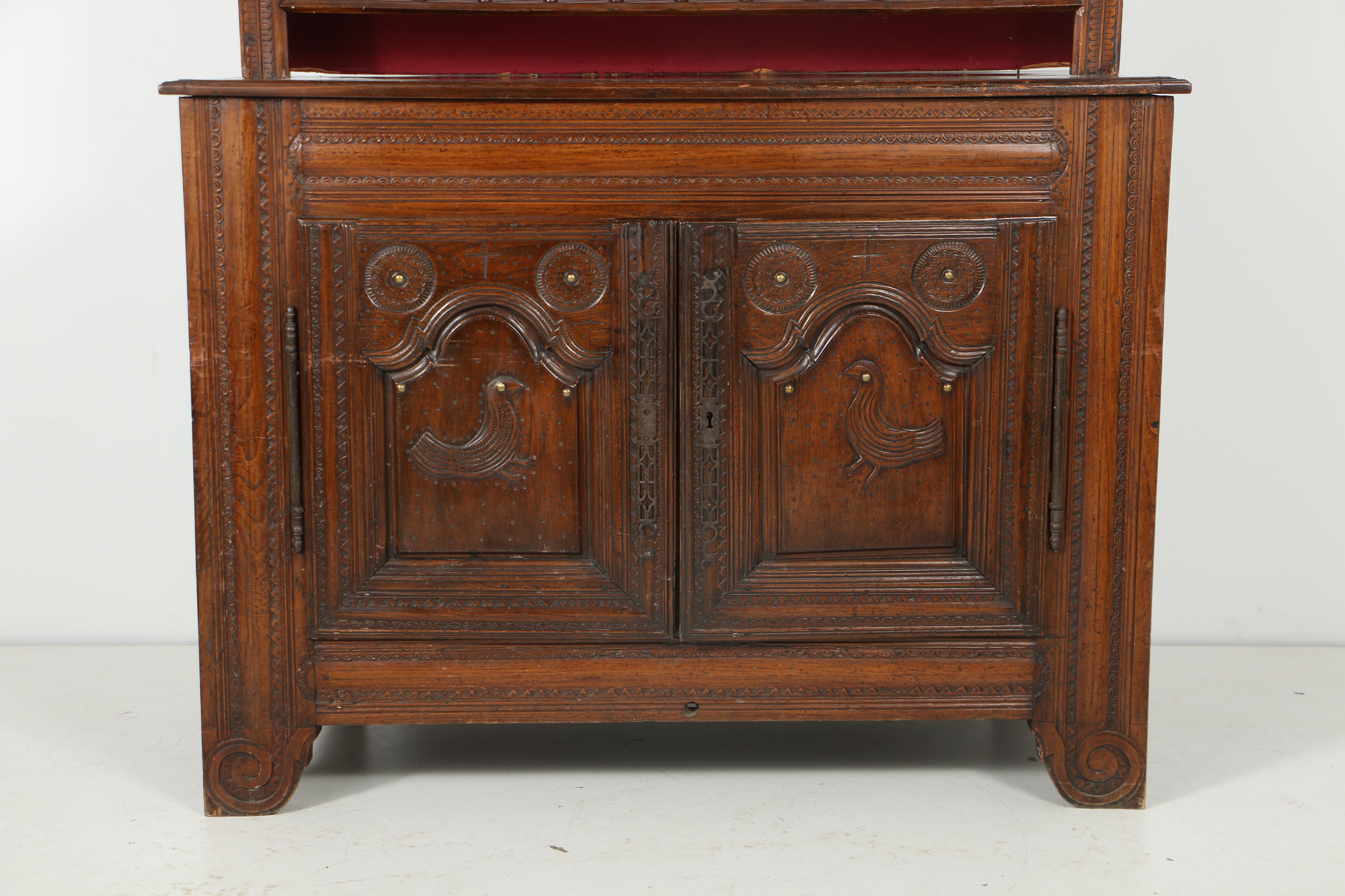 Antique French Provincial Carved Oak Vaisselier, Probably Brittany