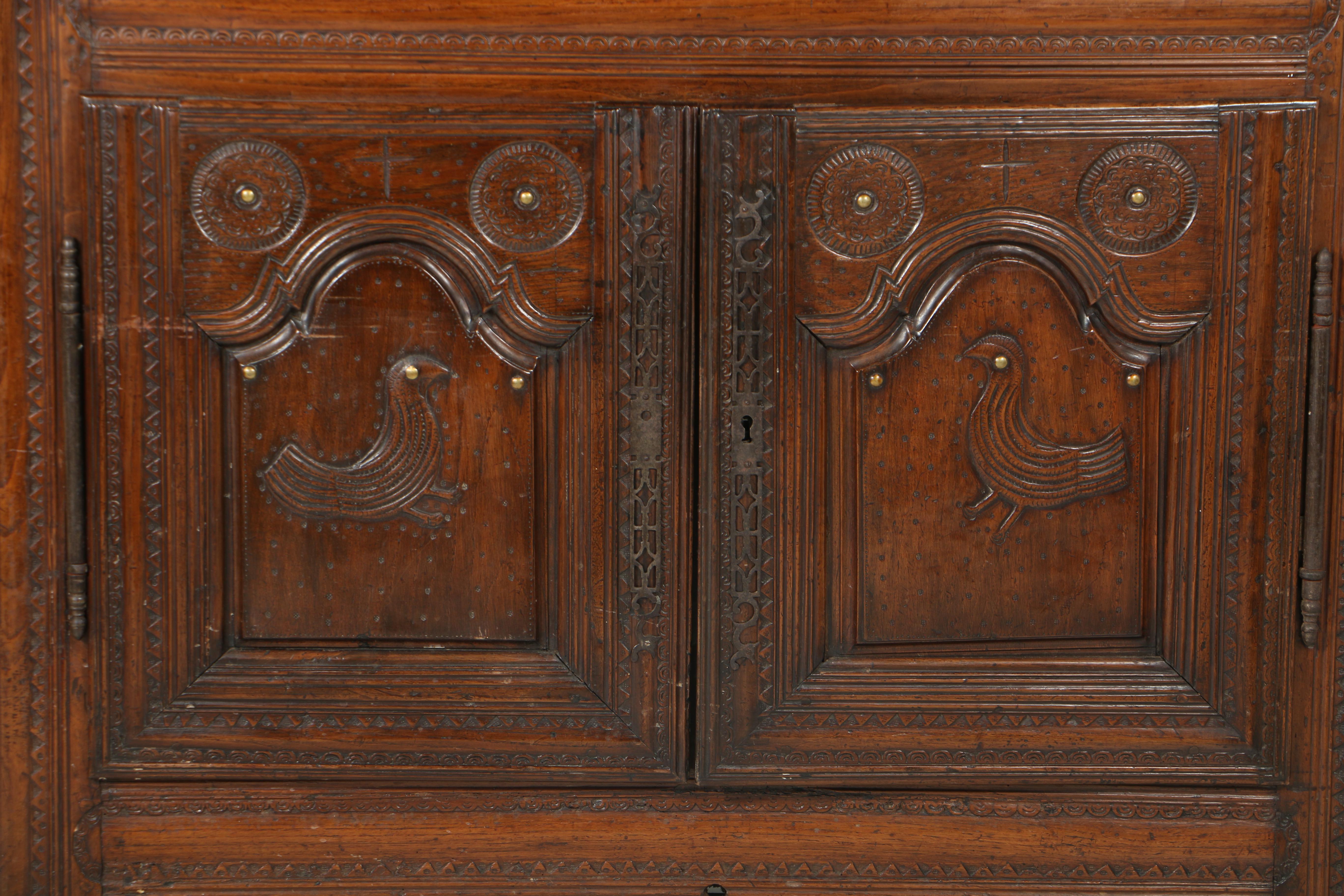 Antique French Provincial Carved Oak Vaisselier, Probably Brittany