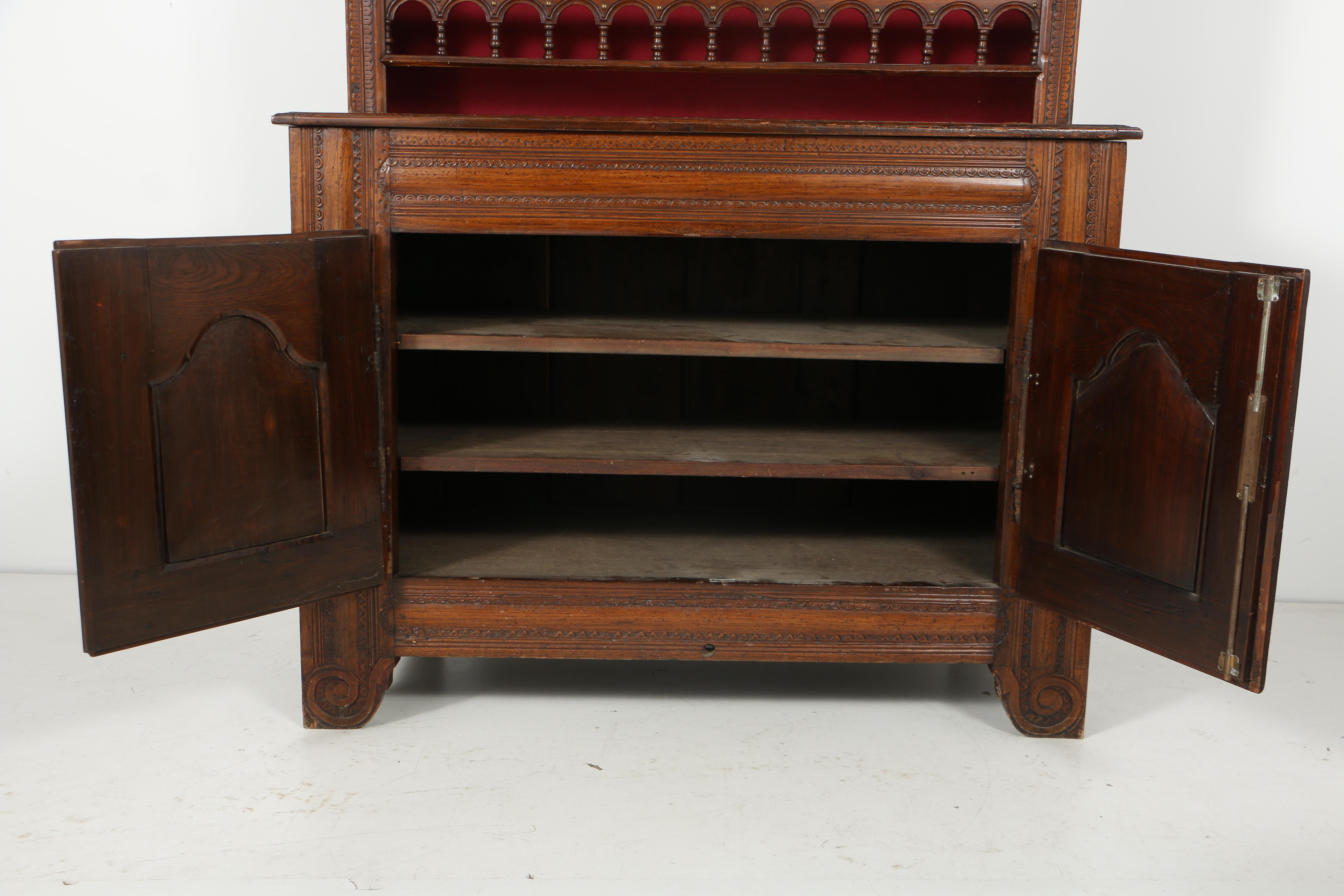 Antique French Provincial Carved Oak Vaisselier, Probably Brittany