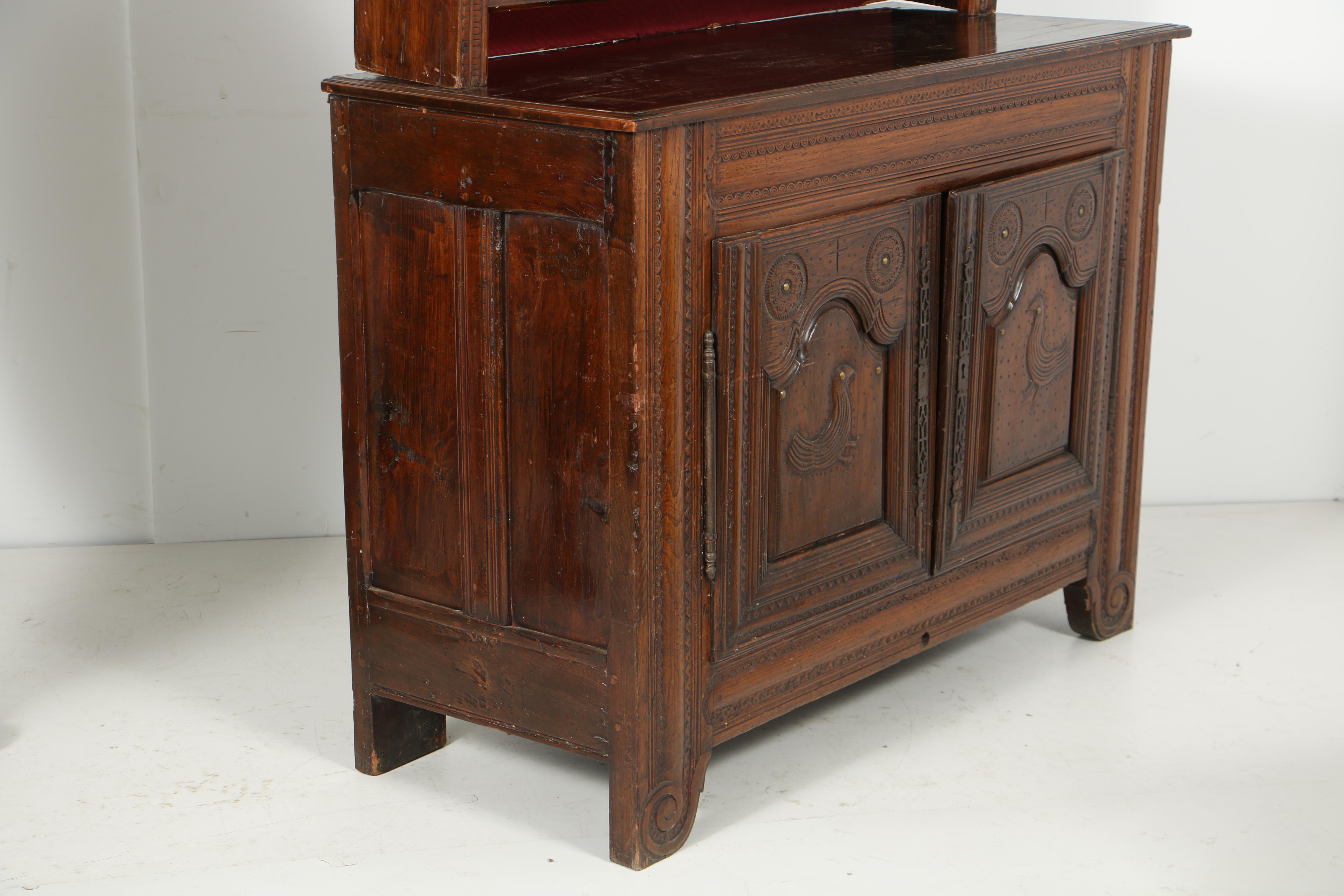 Antique French Provincial Carved Oak Vaisselier, Probably Brittany