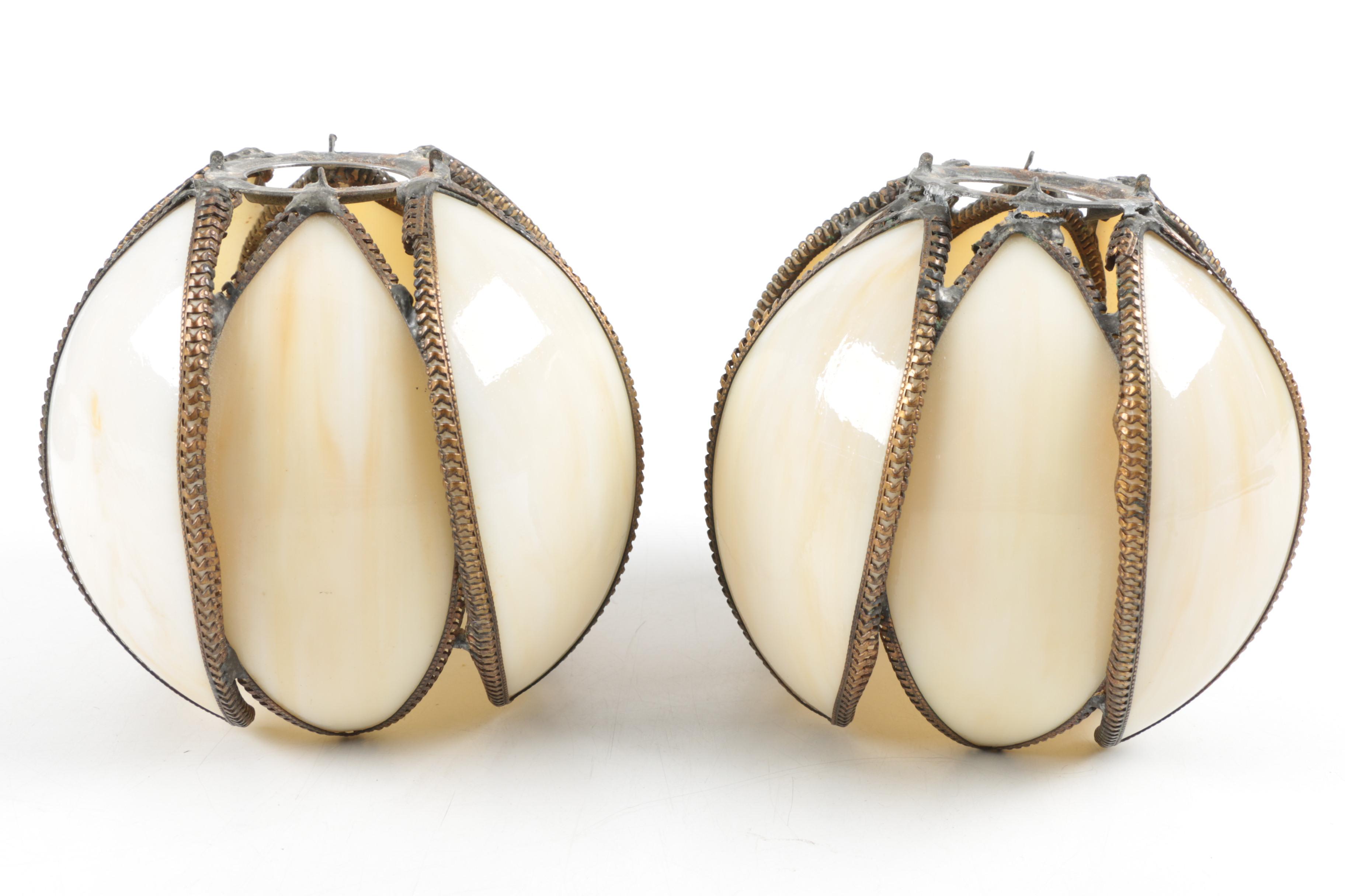 Handel Style Slag Glass Water Lily Lamp