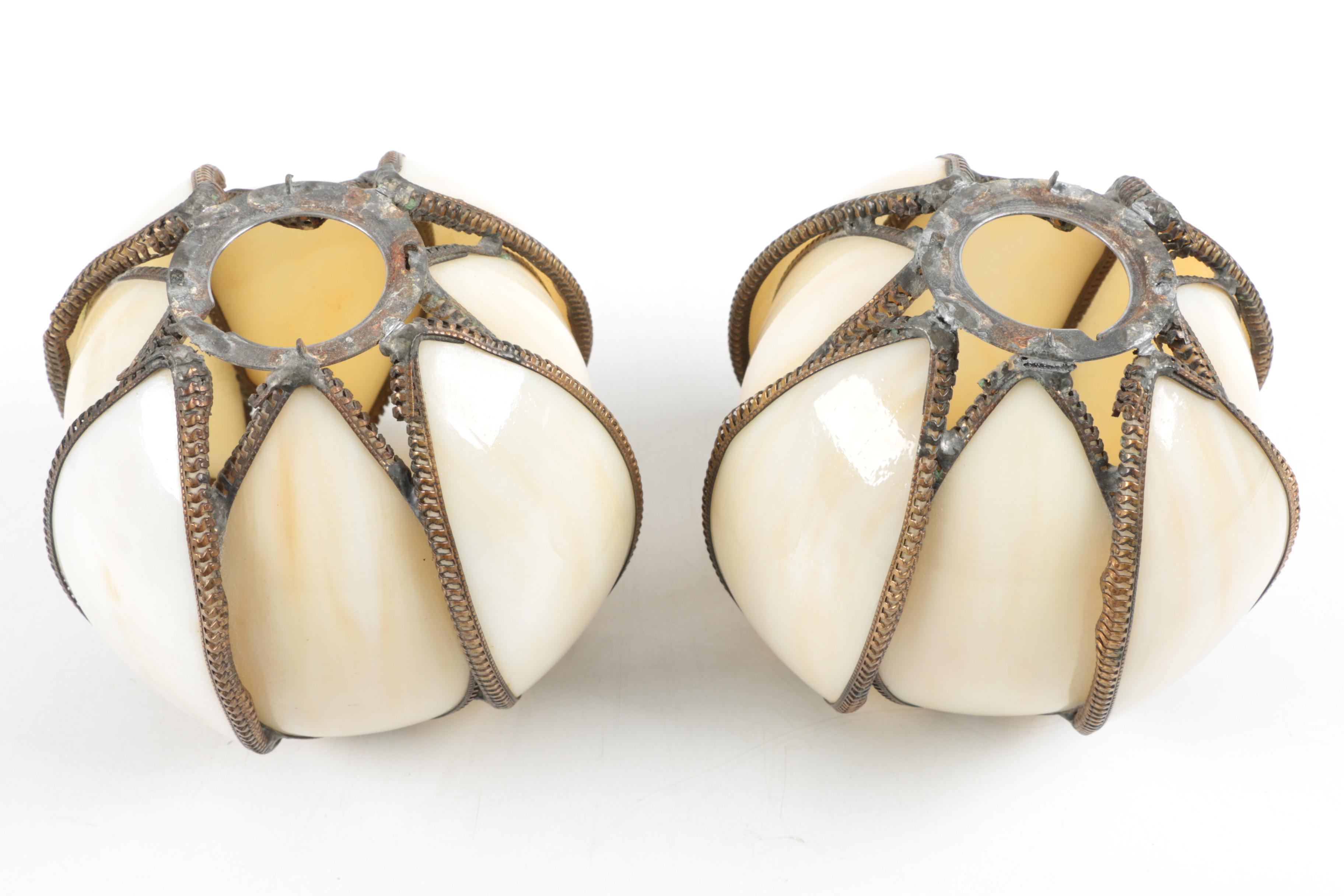 Handel Style Slag Glass Water Lily Lamp