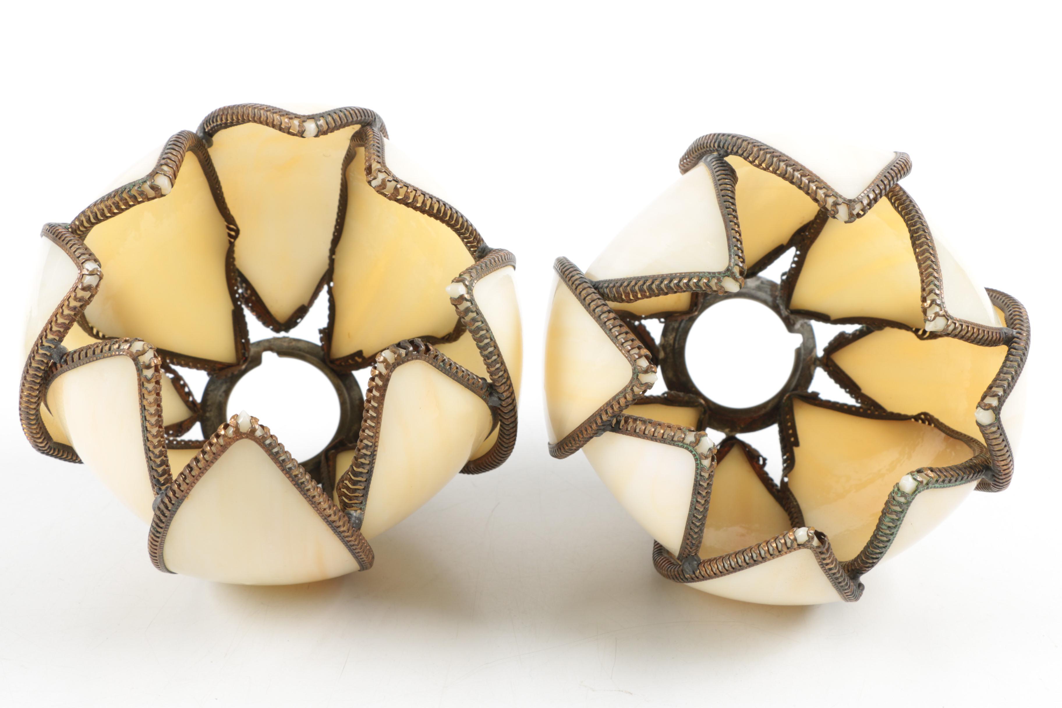 Handel Style Slag Glass Water Lily Lamp