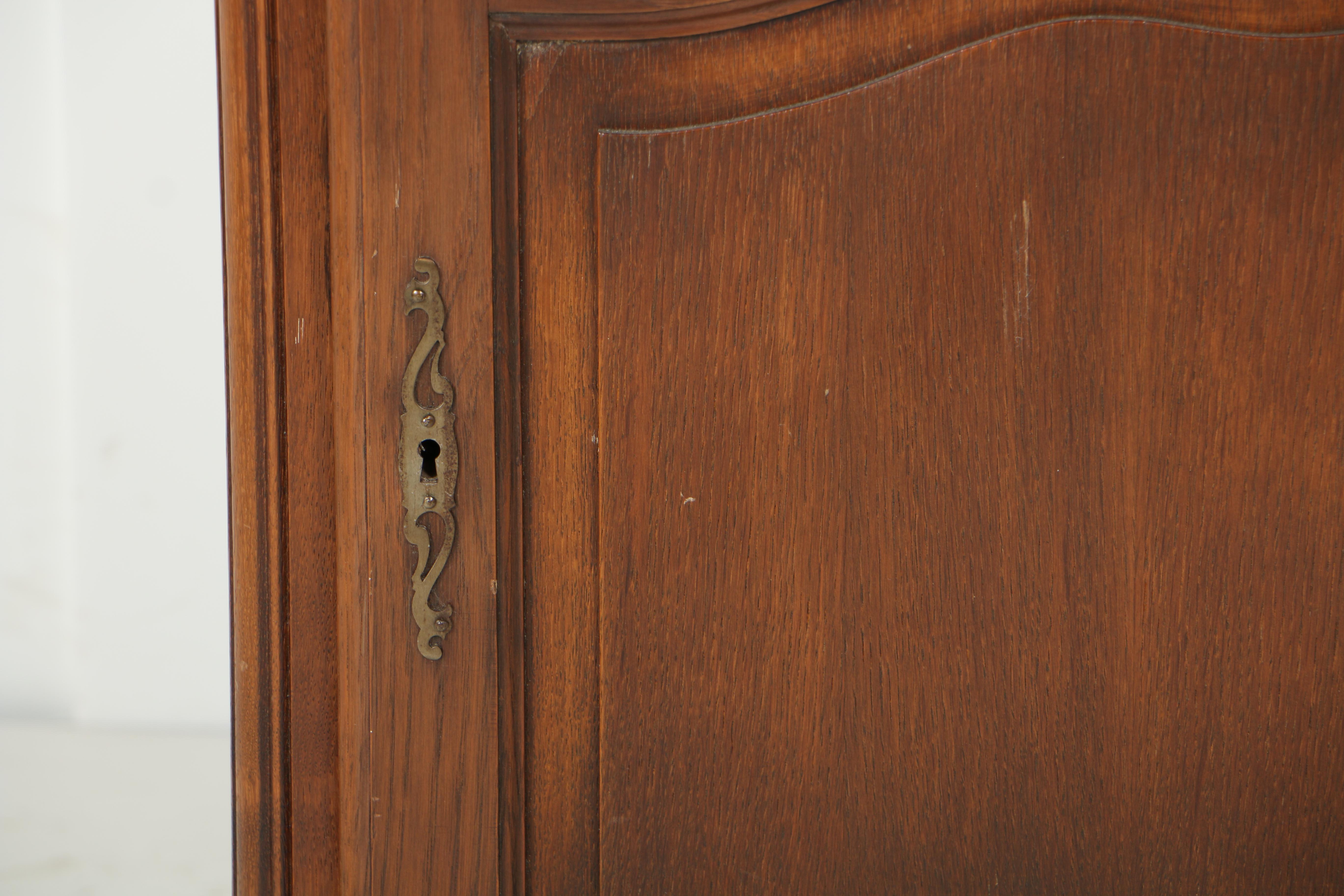 Vintage Provincial Louis XV Style Oak Cabinet