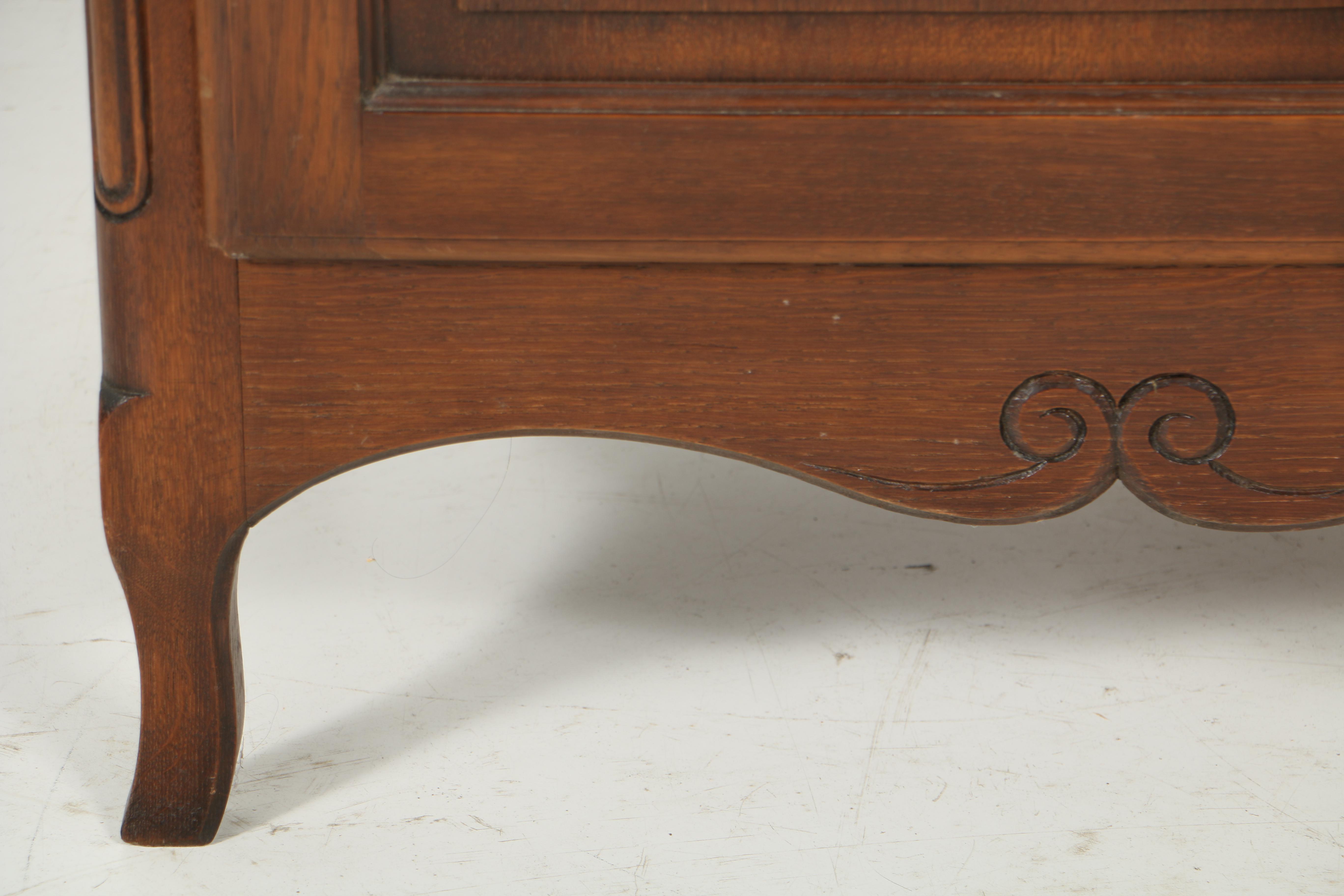 Vintage Provincial Louis XV Style Oak Cabinet