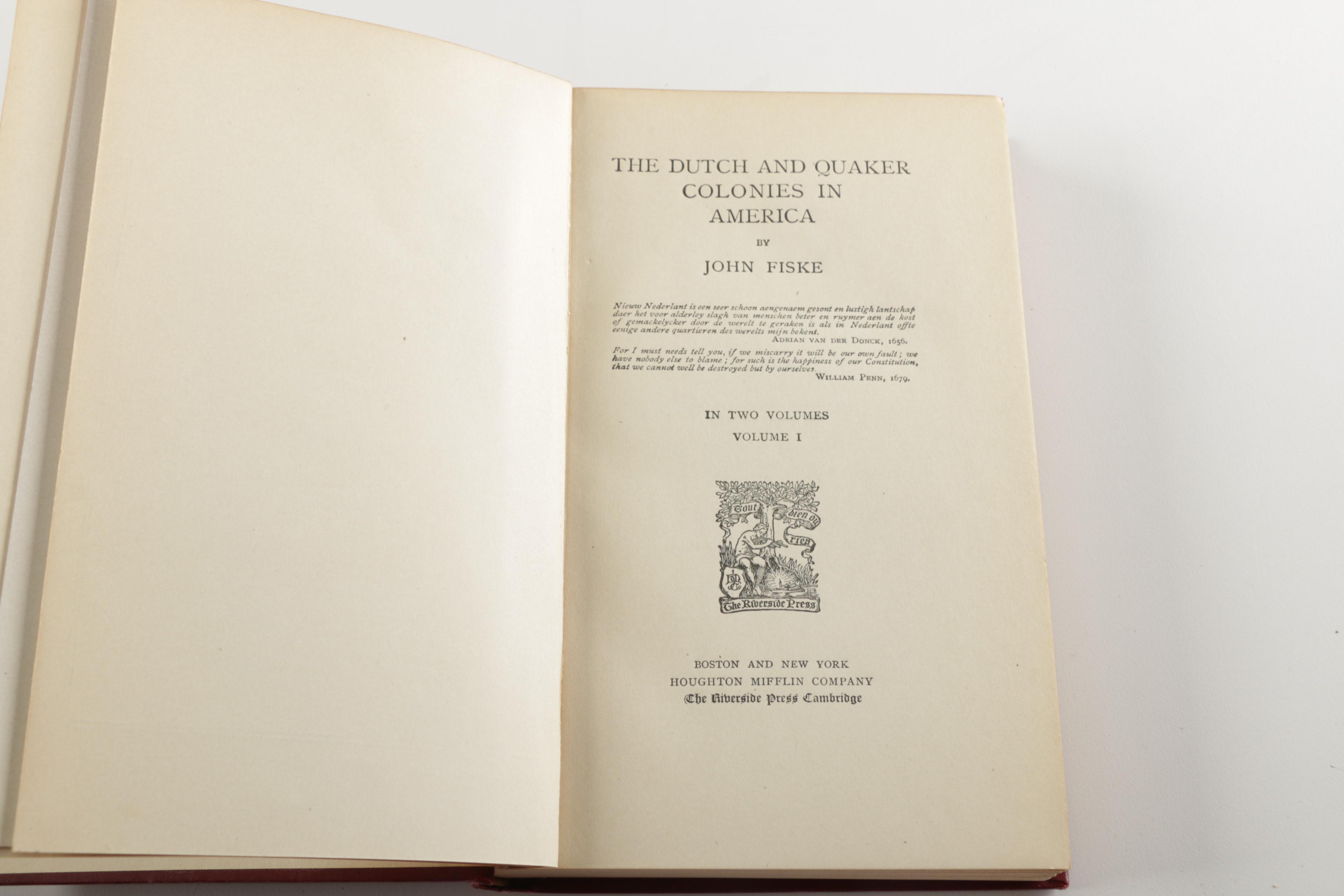 Collection of Antique Hardcover Books by John Fiske