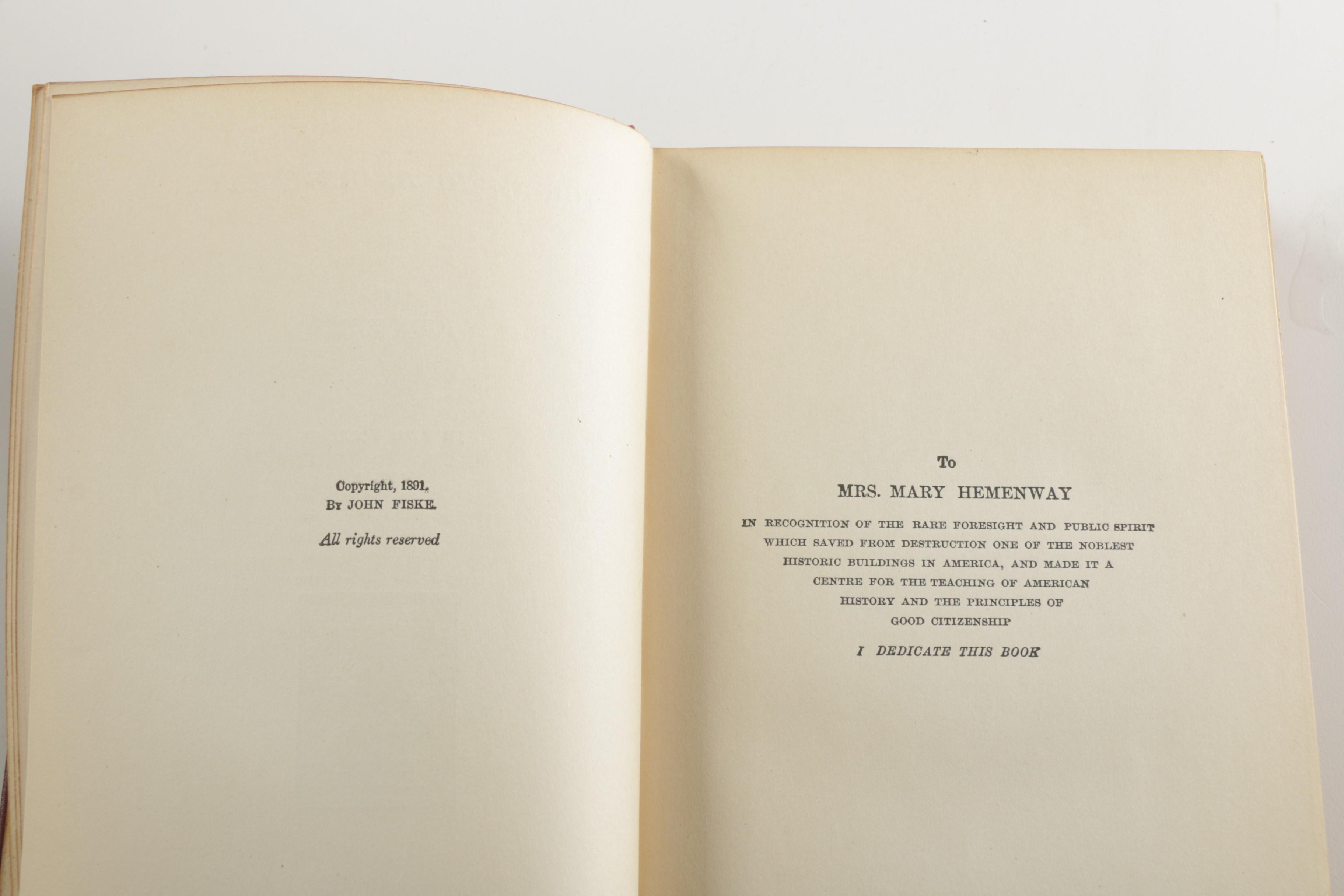 Collection of Antique Hardcover Books by John Fiske