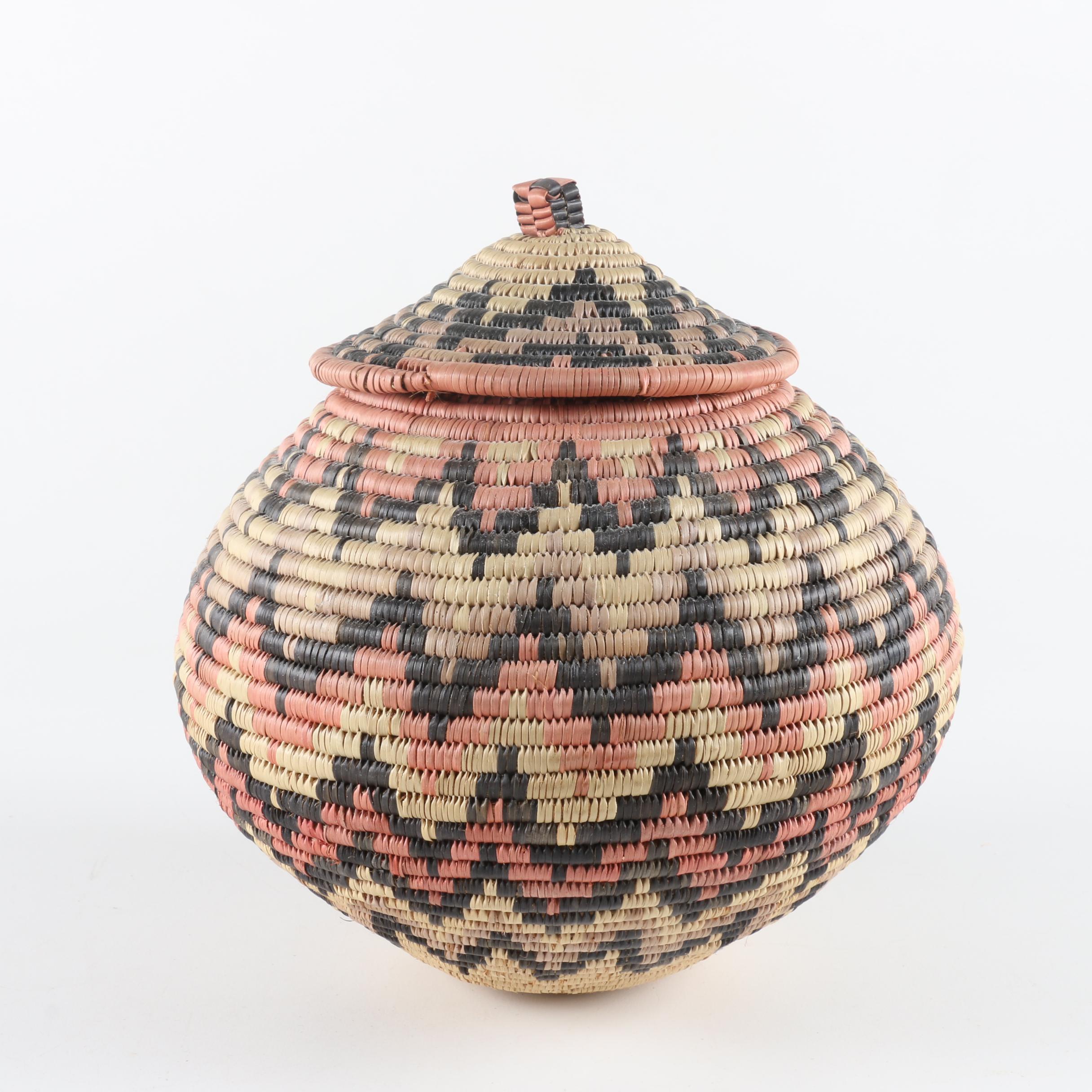 Patterned and Lidded Woven Baskets