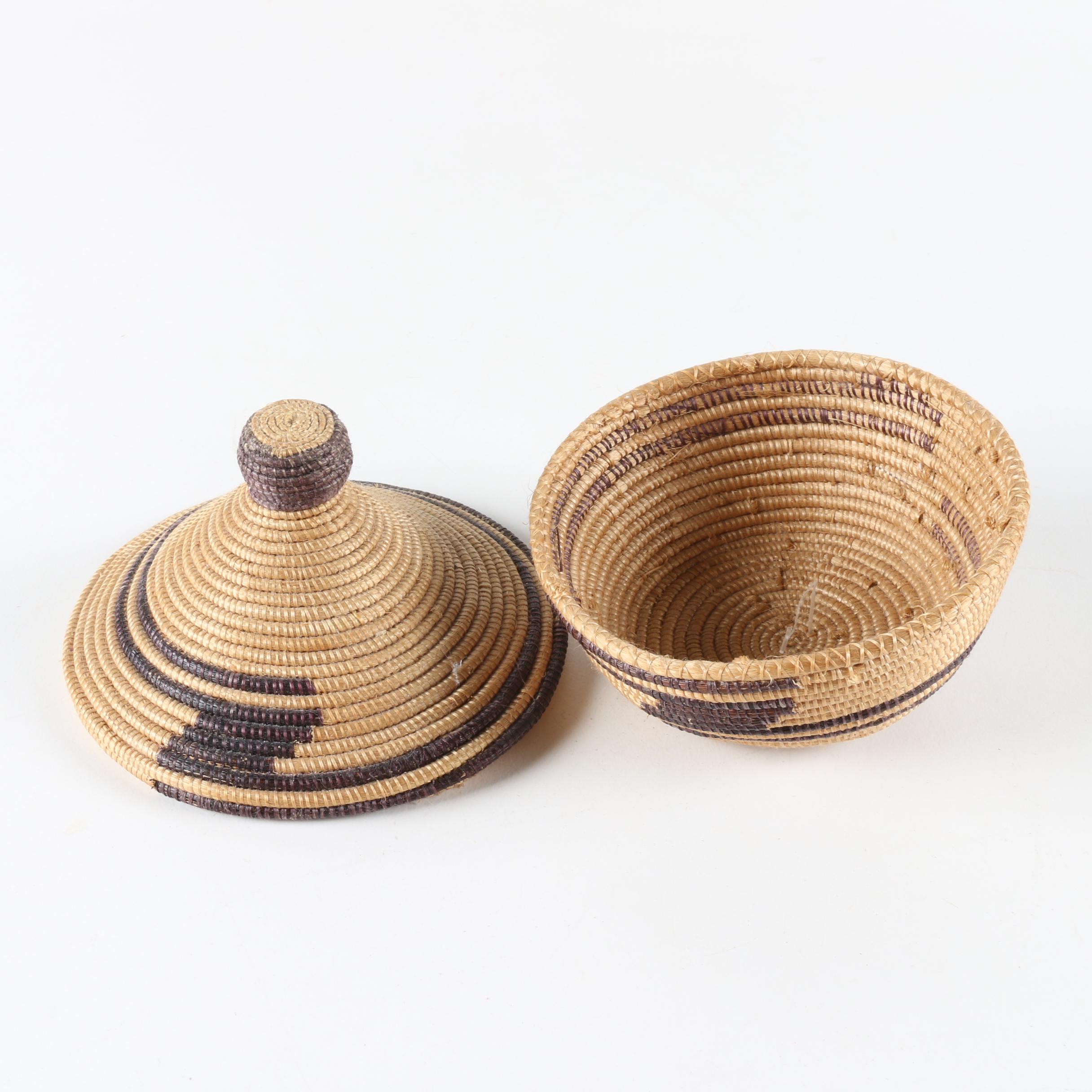 Patterned and Lidded Woven Baskets