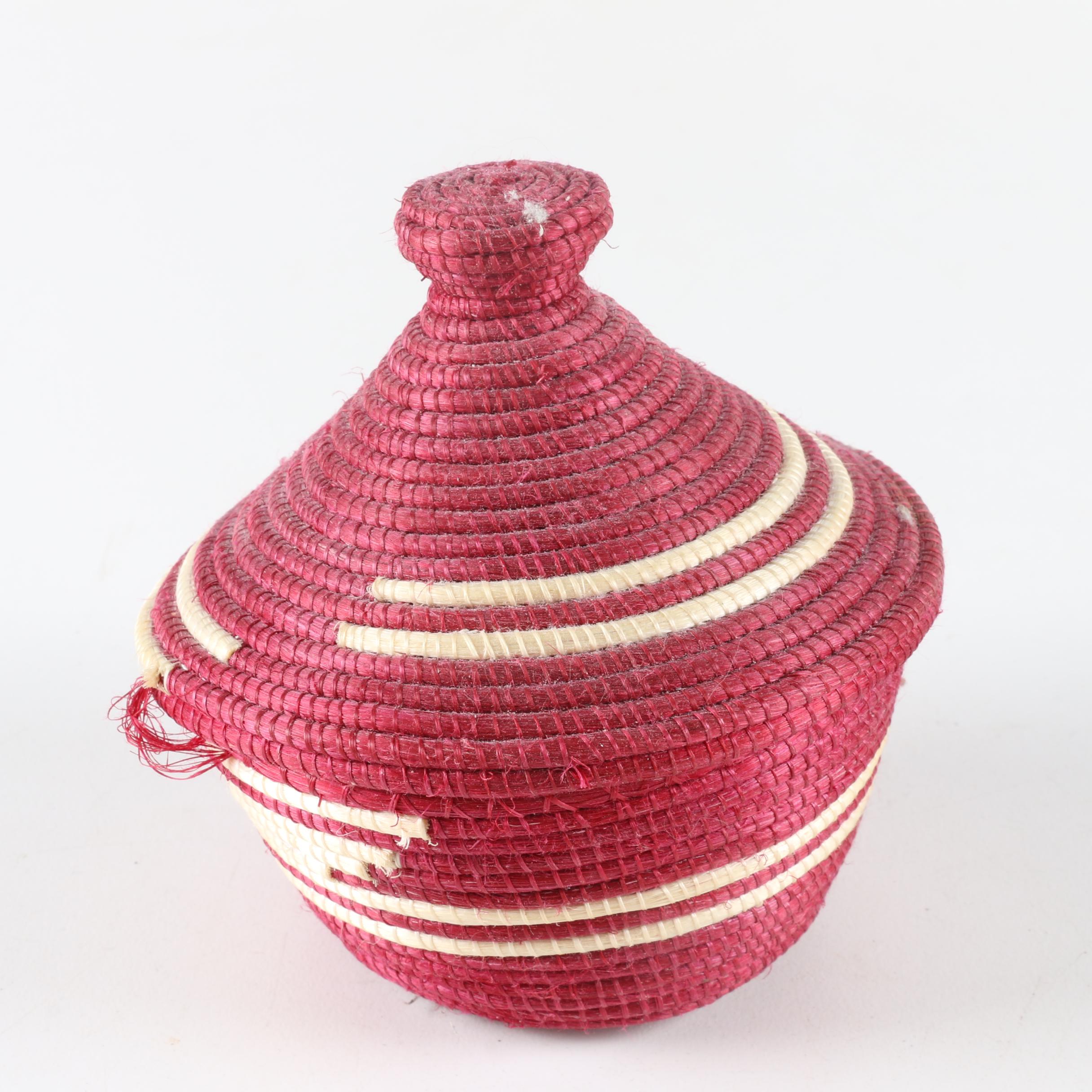 Patterned and Lidded Woven Baskets
