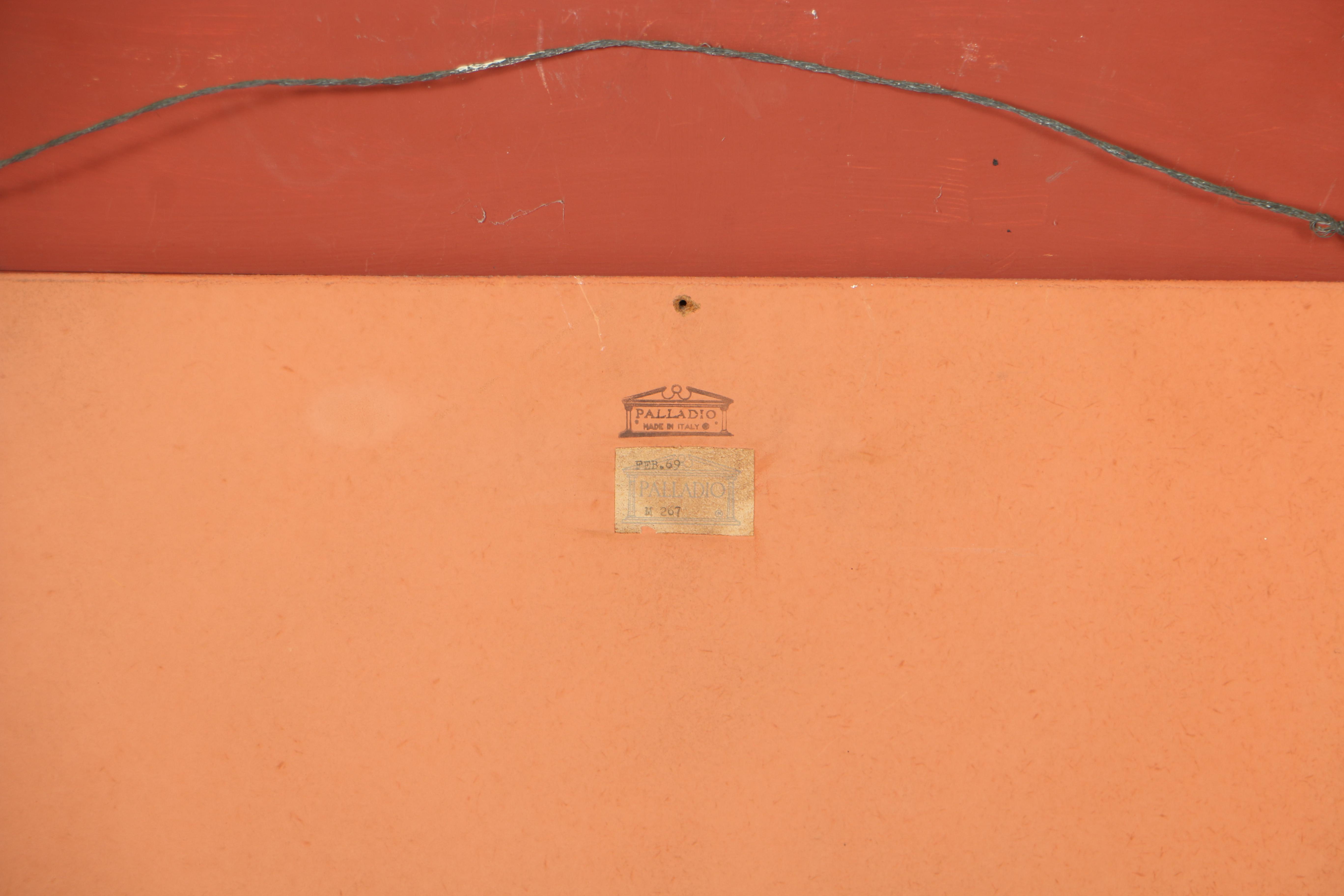 Vintage Neoclassical Style Wall Mirror with Églomisé Panel by Palladio