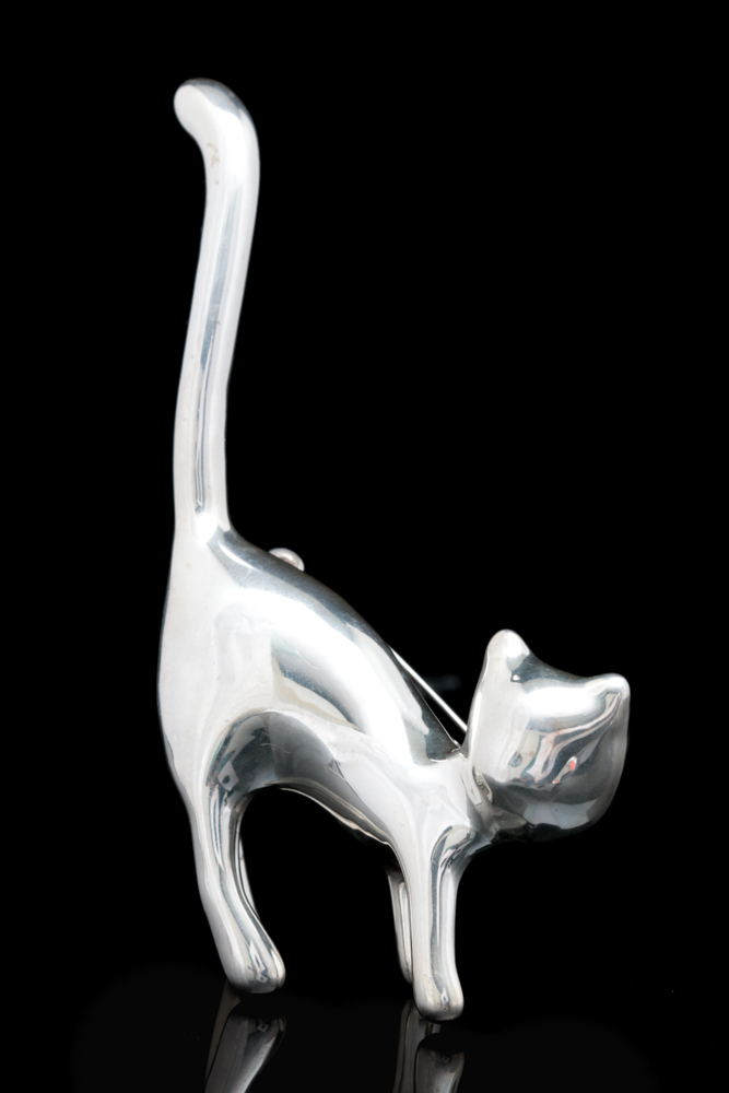 Sterling Silver Cat Brooch