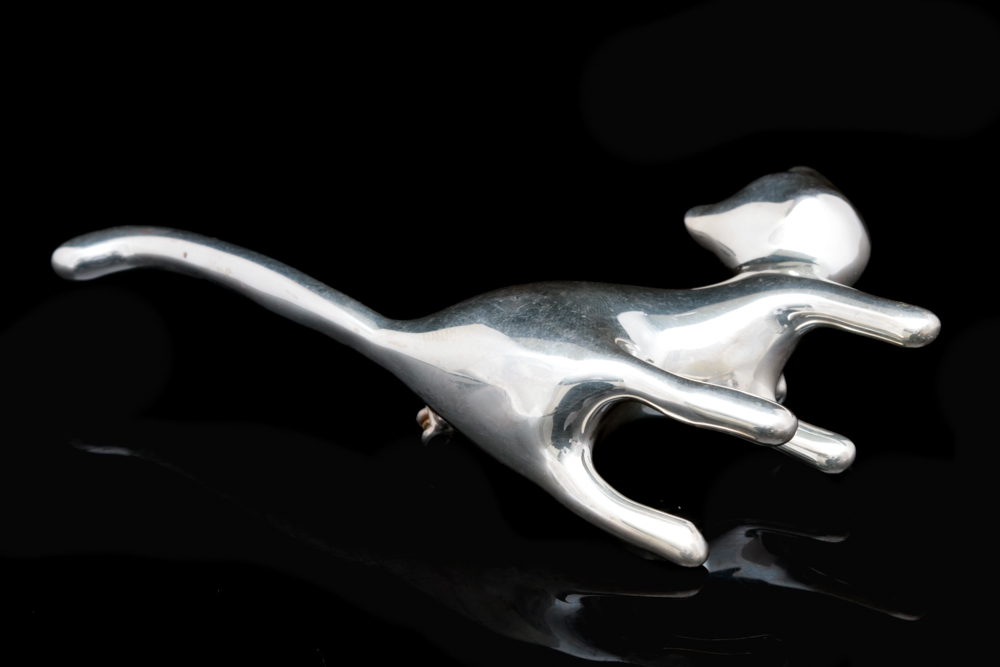 Sterling Silver Cat Brooch
