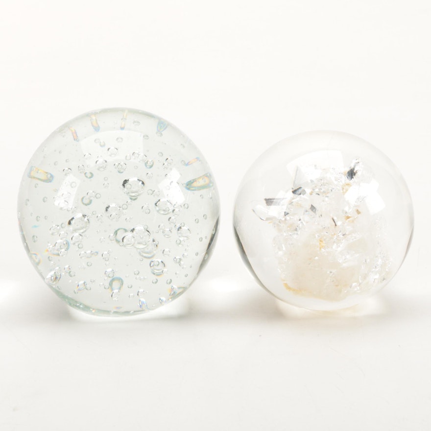 Two Glass Paperweights