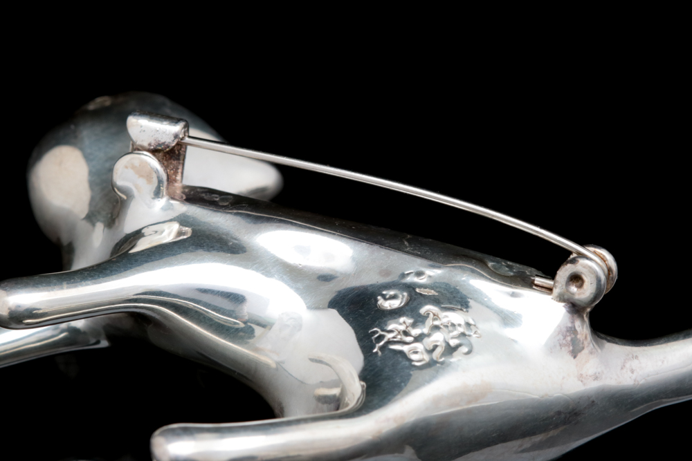 Sterling Silver Cat Brooch