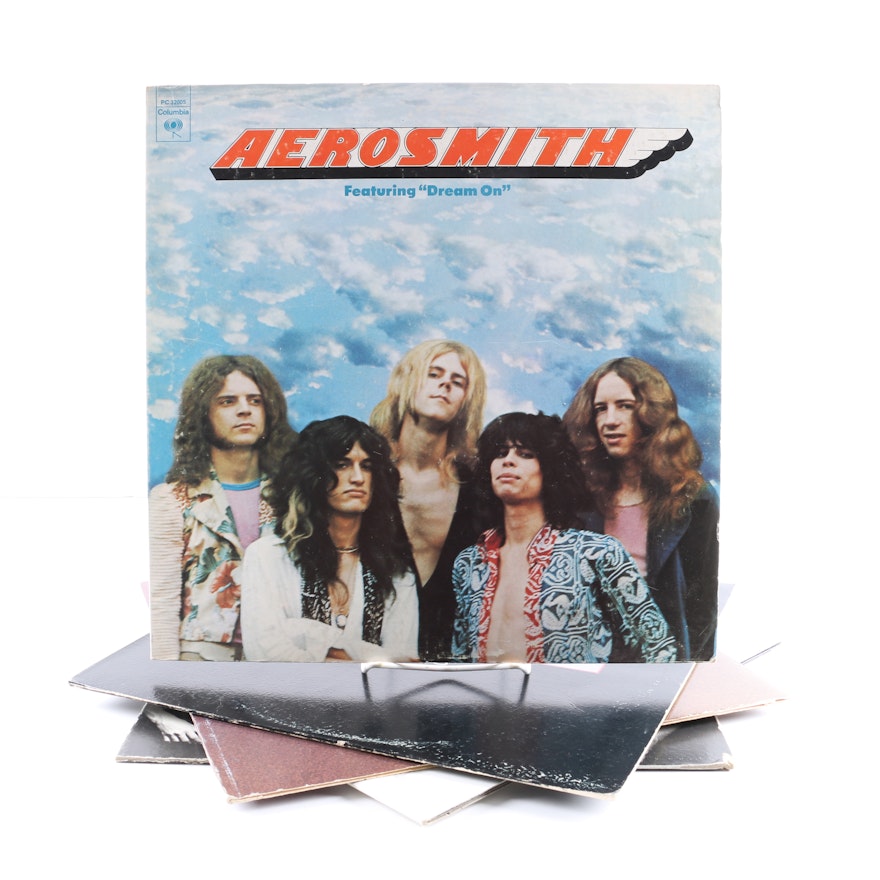 Aerosmith LPs Including "Toys In The Attic" and "Rocks"