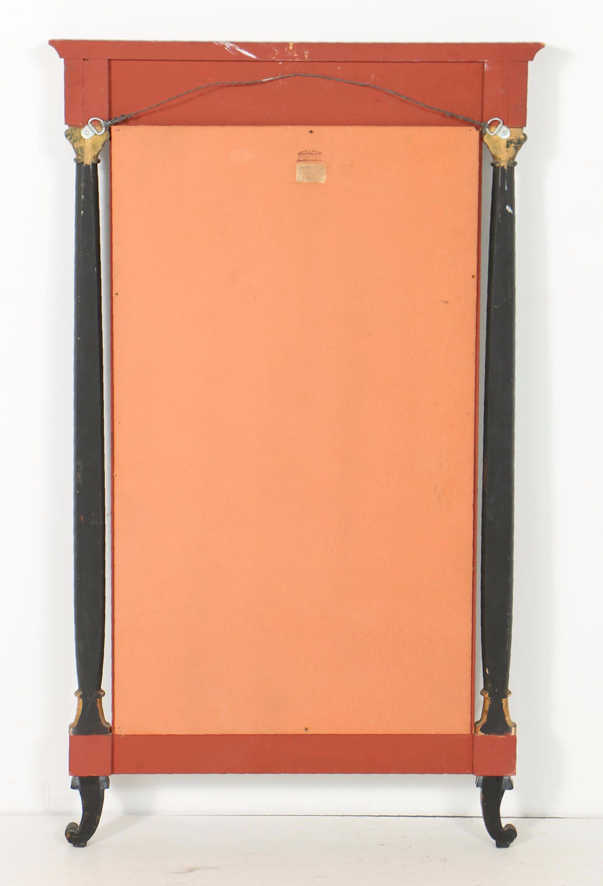 Vintage Neoclassical Style Wall Mirror with Églomisé Panel by Palladio