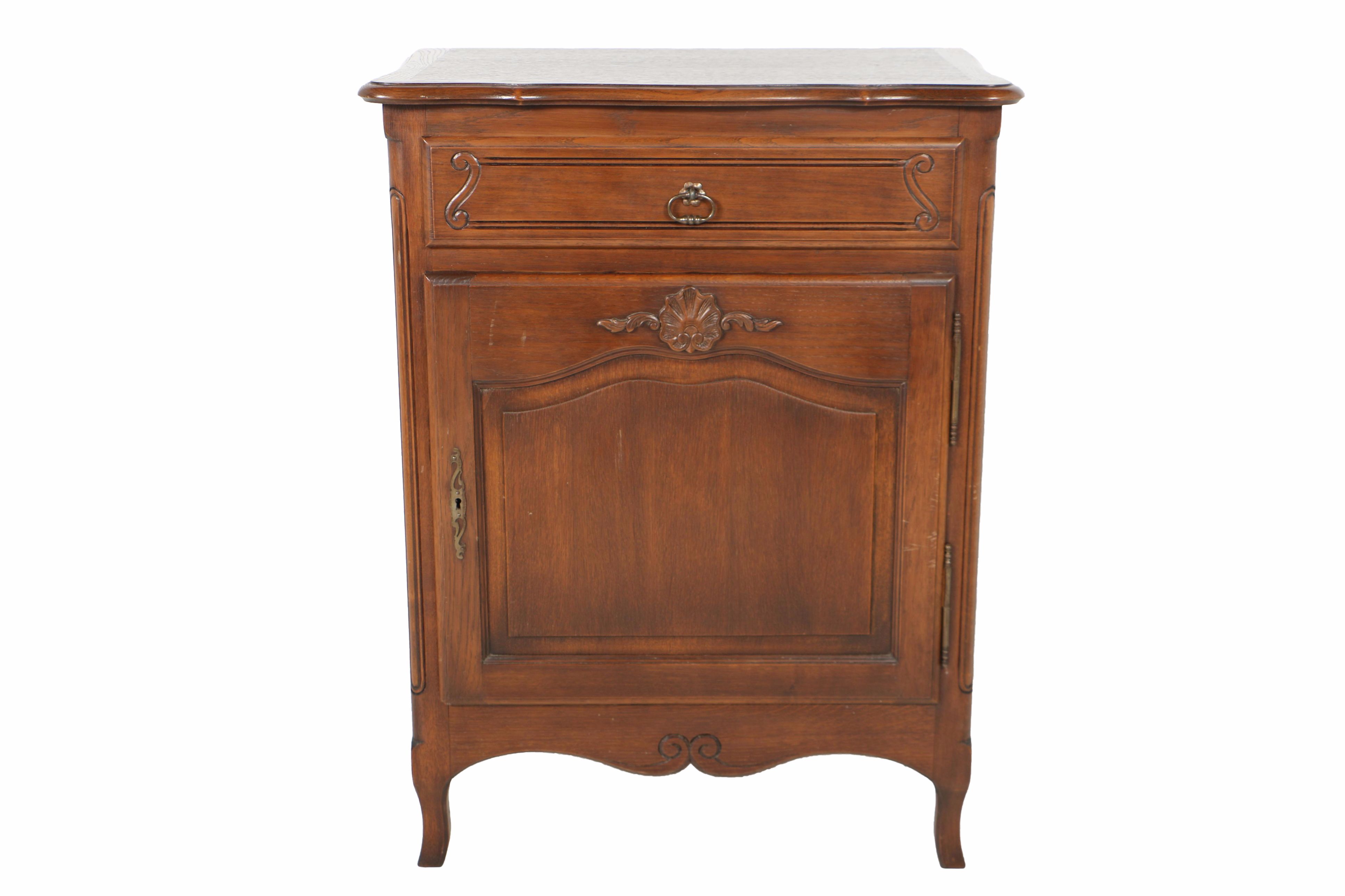 Vintage Provincial Louis XV Style Oak Cabinet