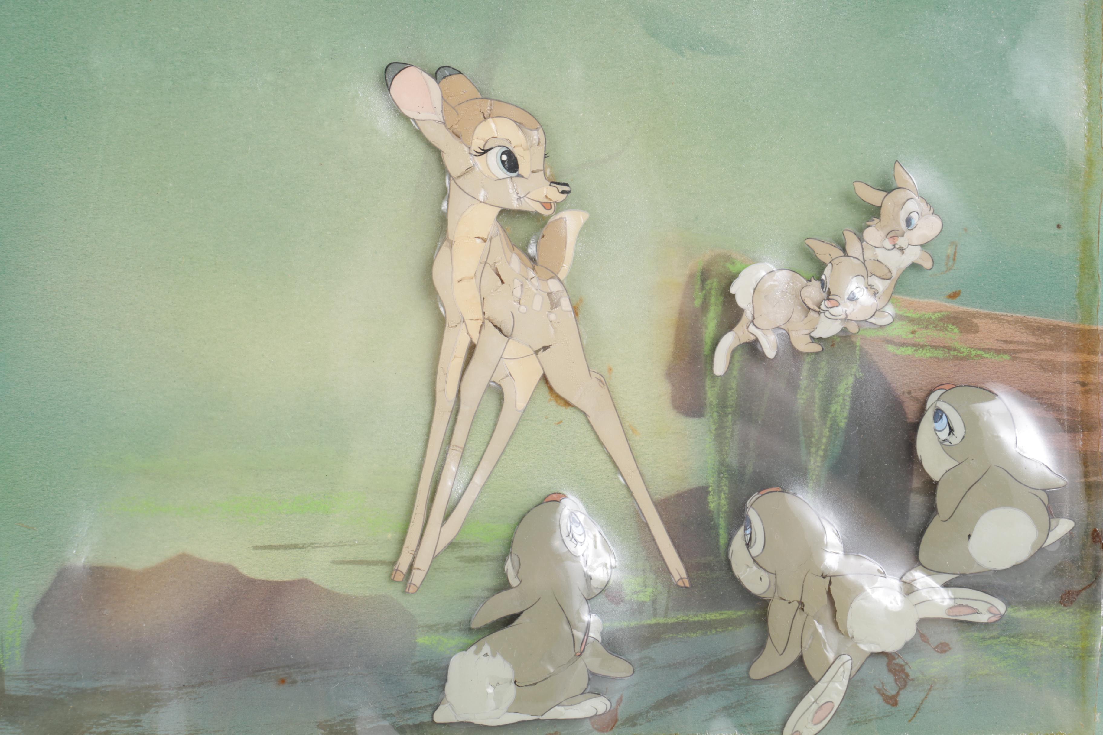 Original 1941 Mixed Media Animation Cels from Walt Disney's "Bambi"