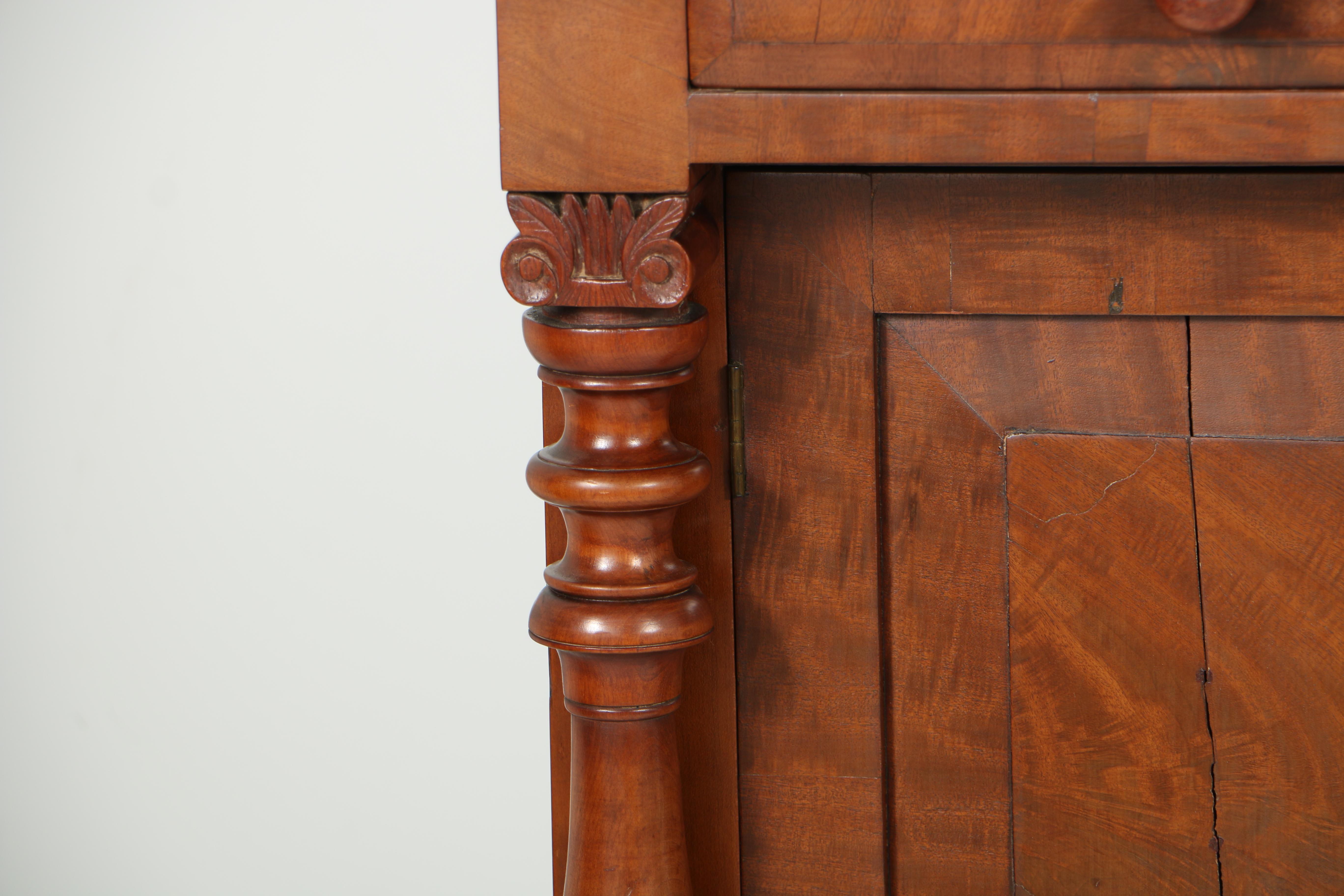 Antique Late Classical Mahogany and Cherry Sideboard