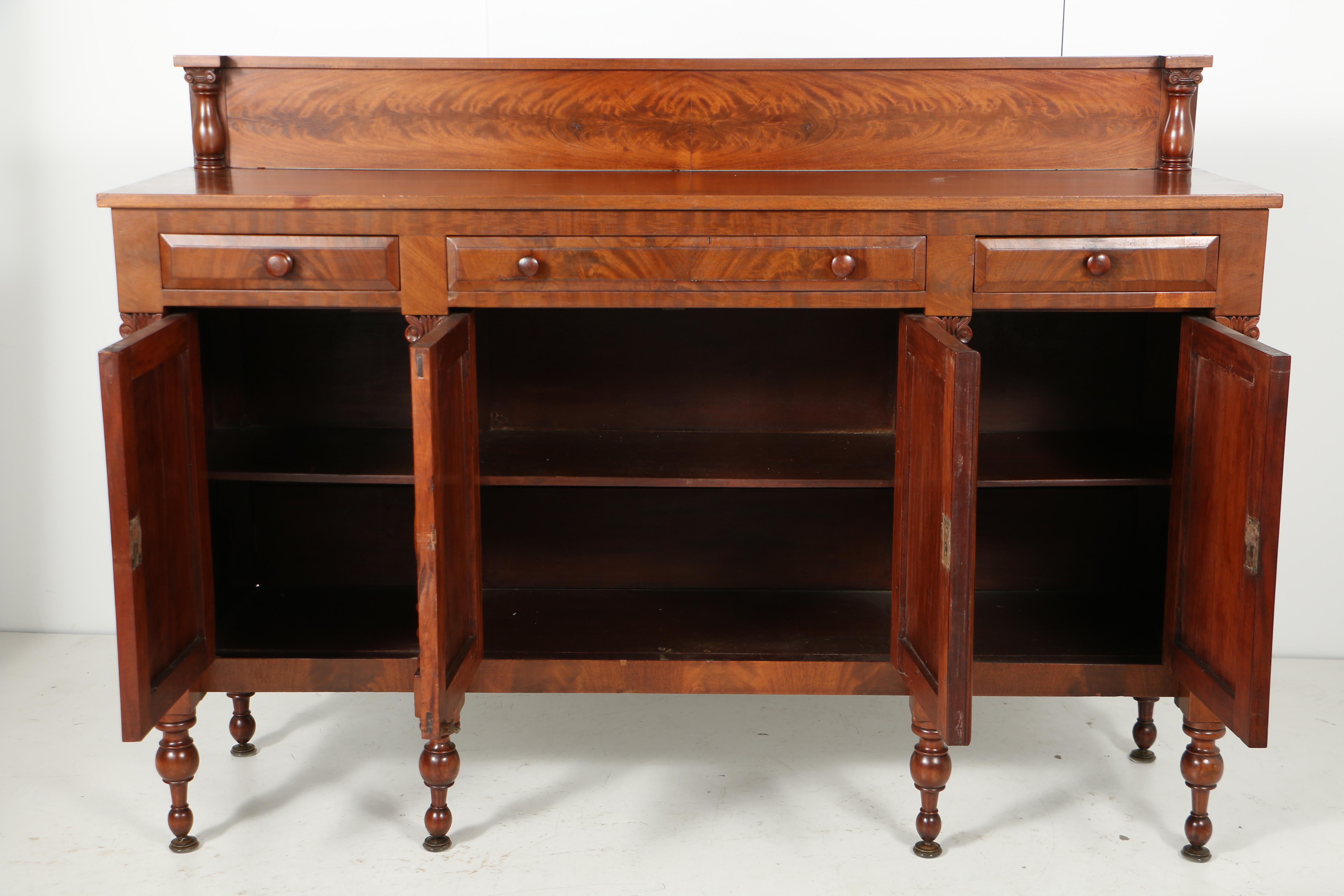 Antique Late Classical Mahogany and Cherry Sideboard