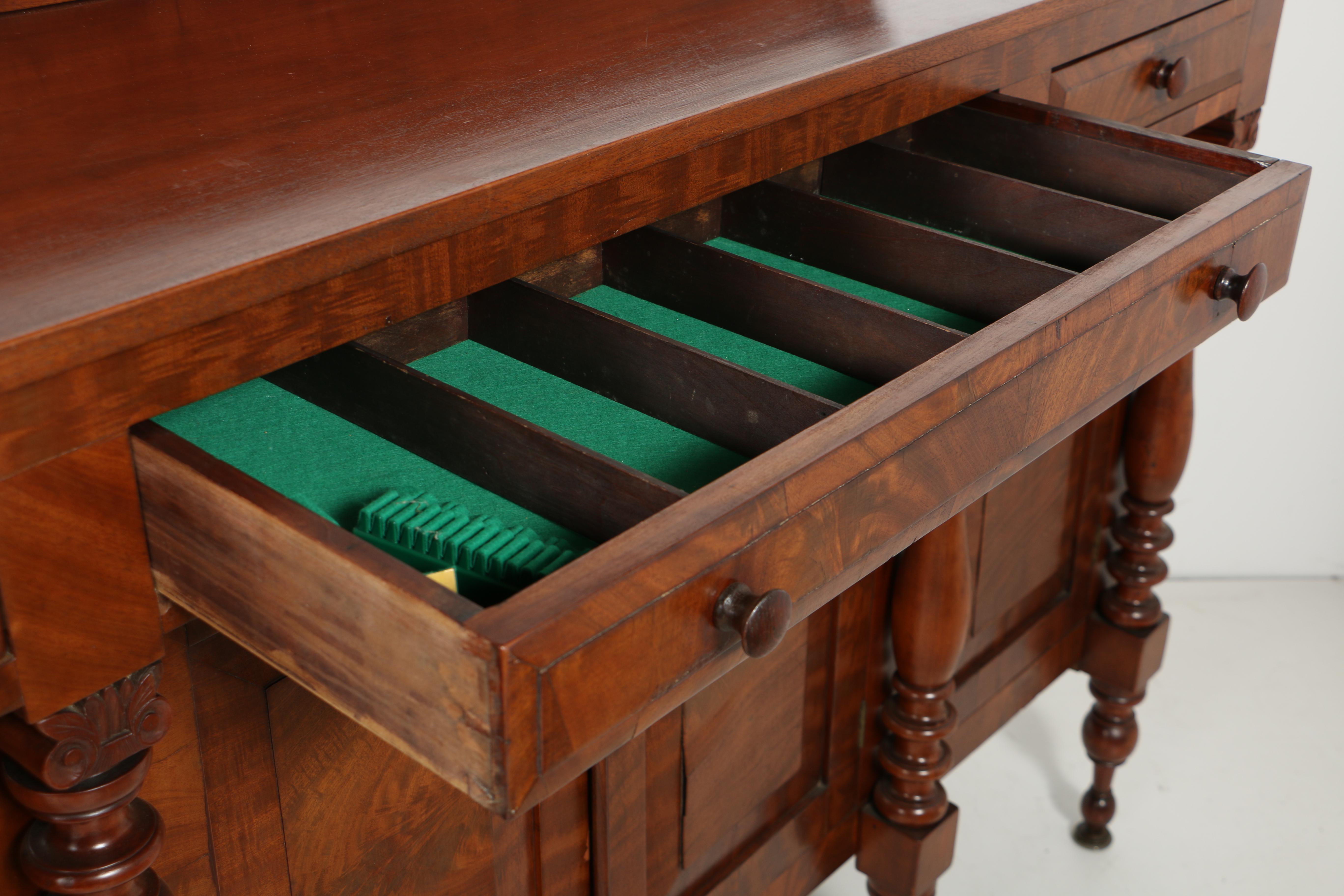 Antique Late Classical Mahogany and Cherry Sideboard