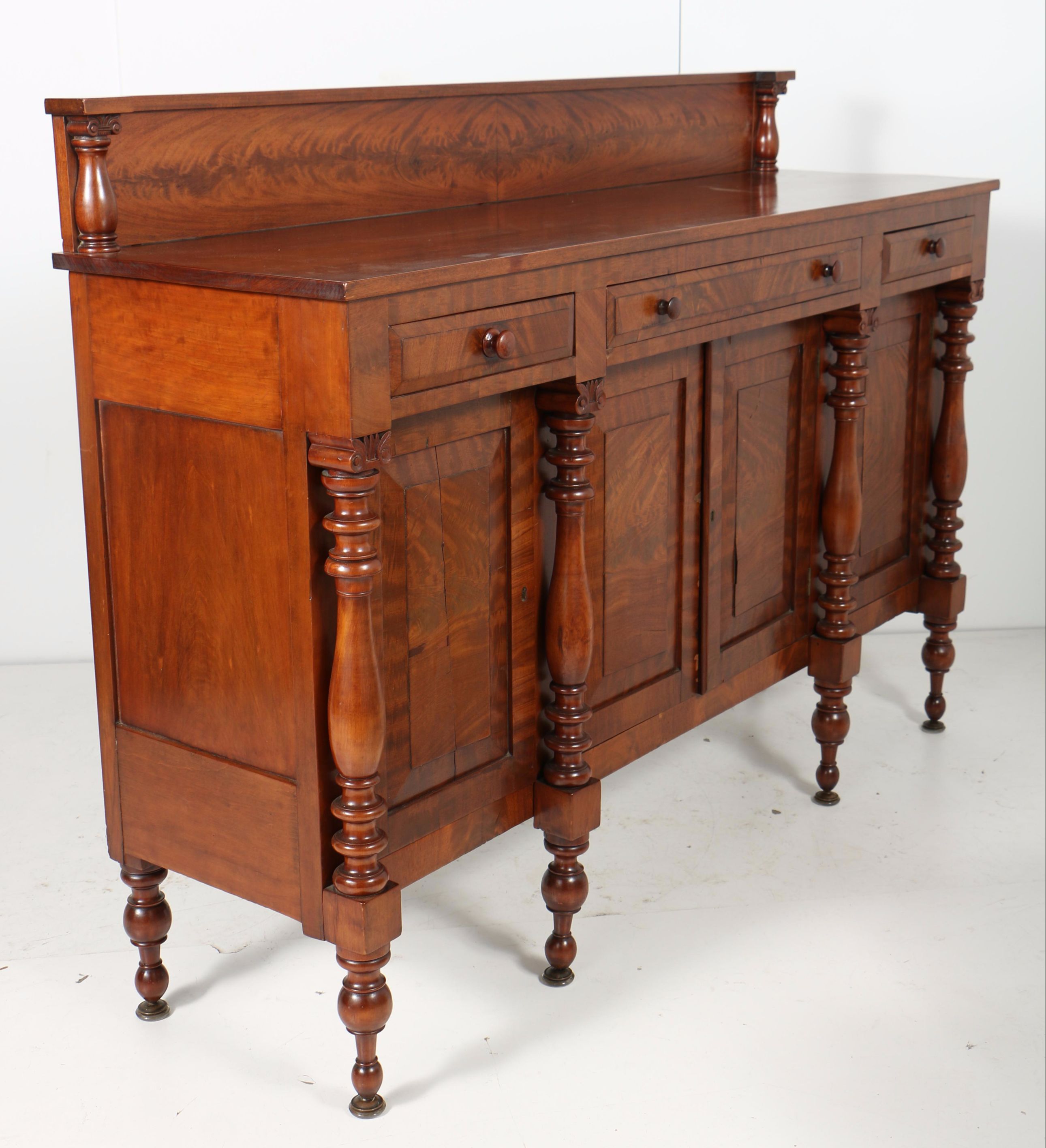 Antique Late Classical Mahogany and Cherry Sideboard