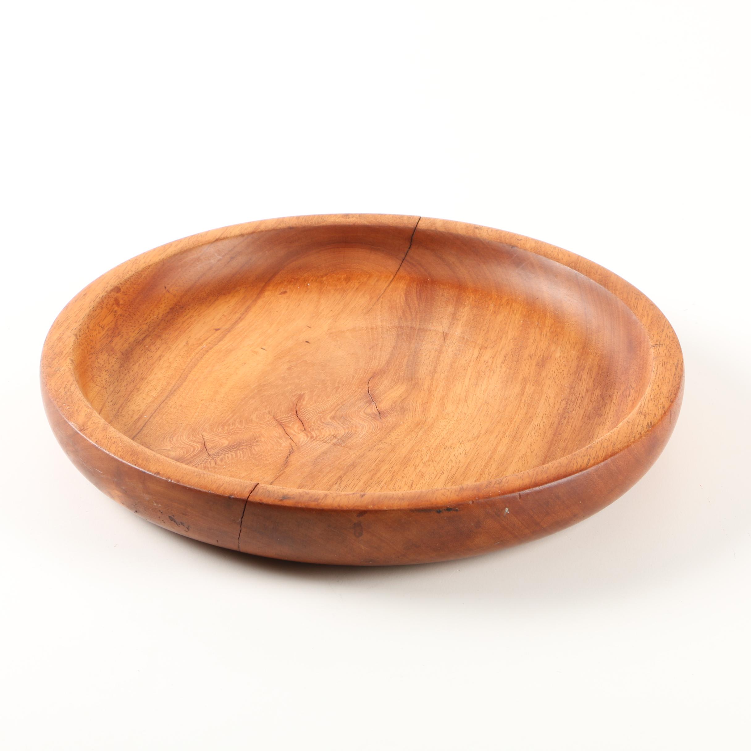 Vintage Signed Wooden Dish