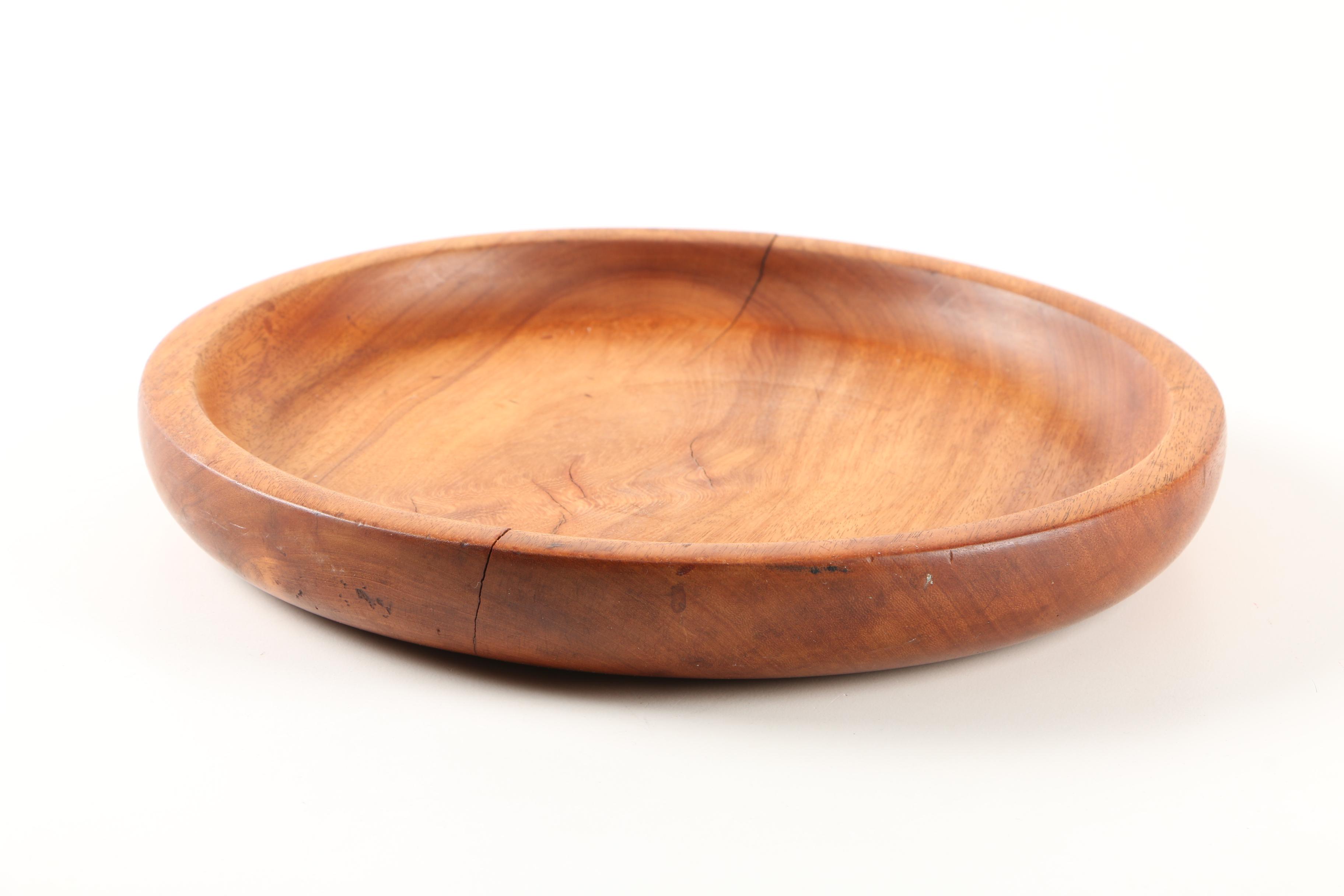 Vintage Signed Wooden Dish