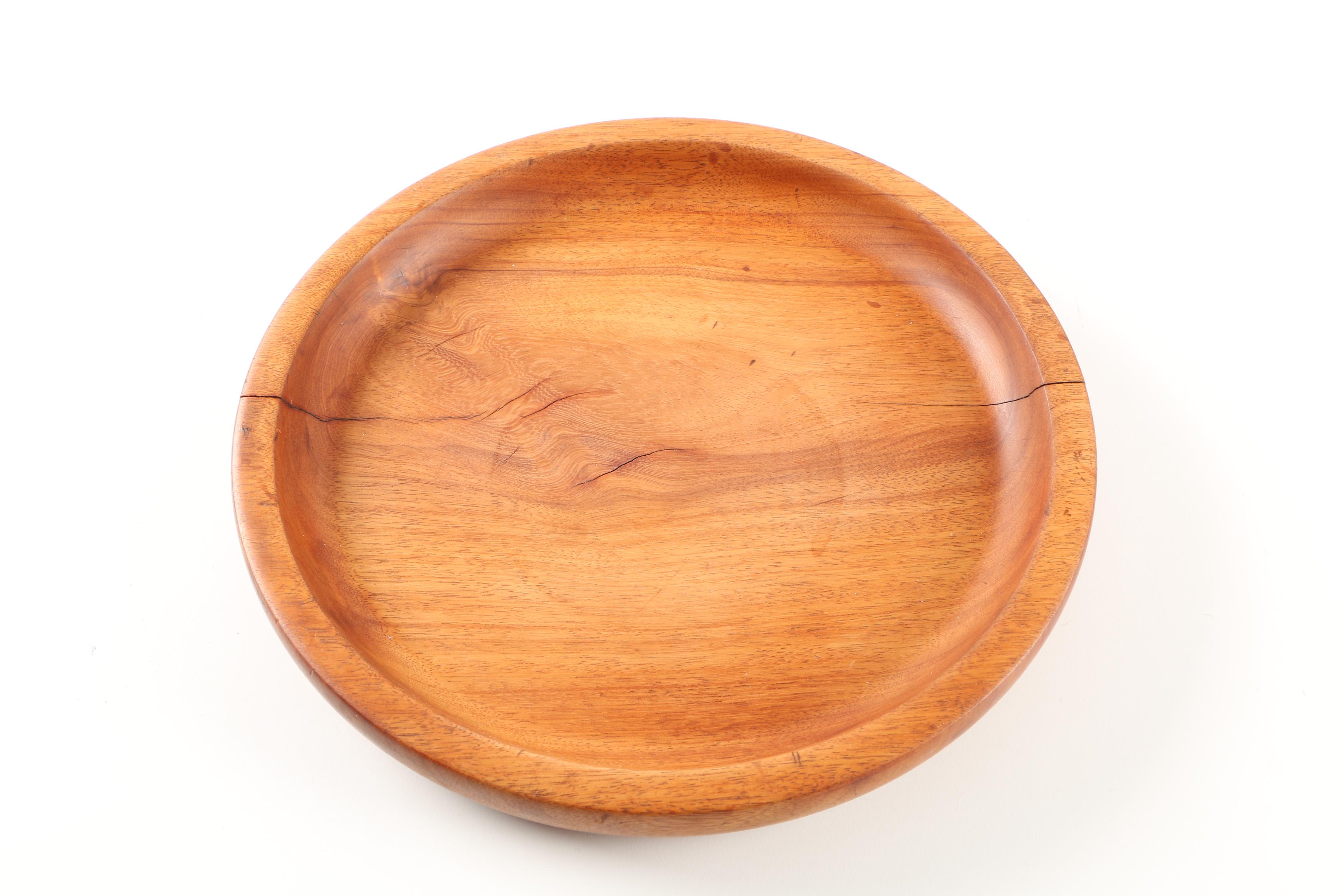 Vintage Signed Wooden Dish