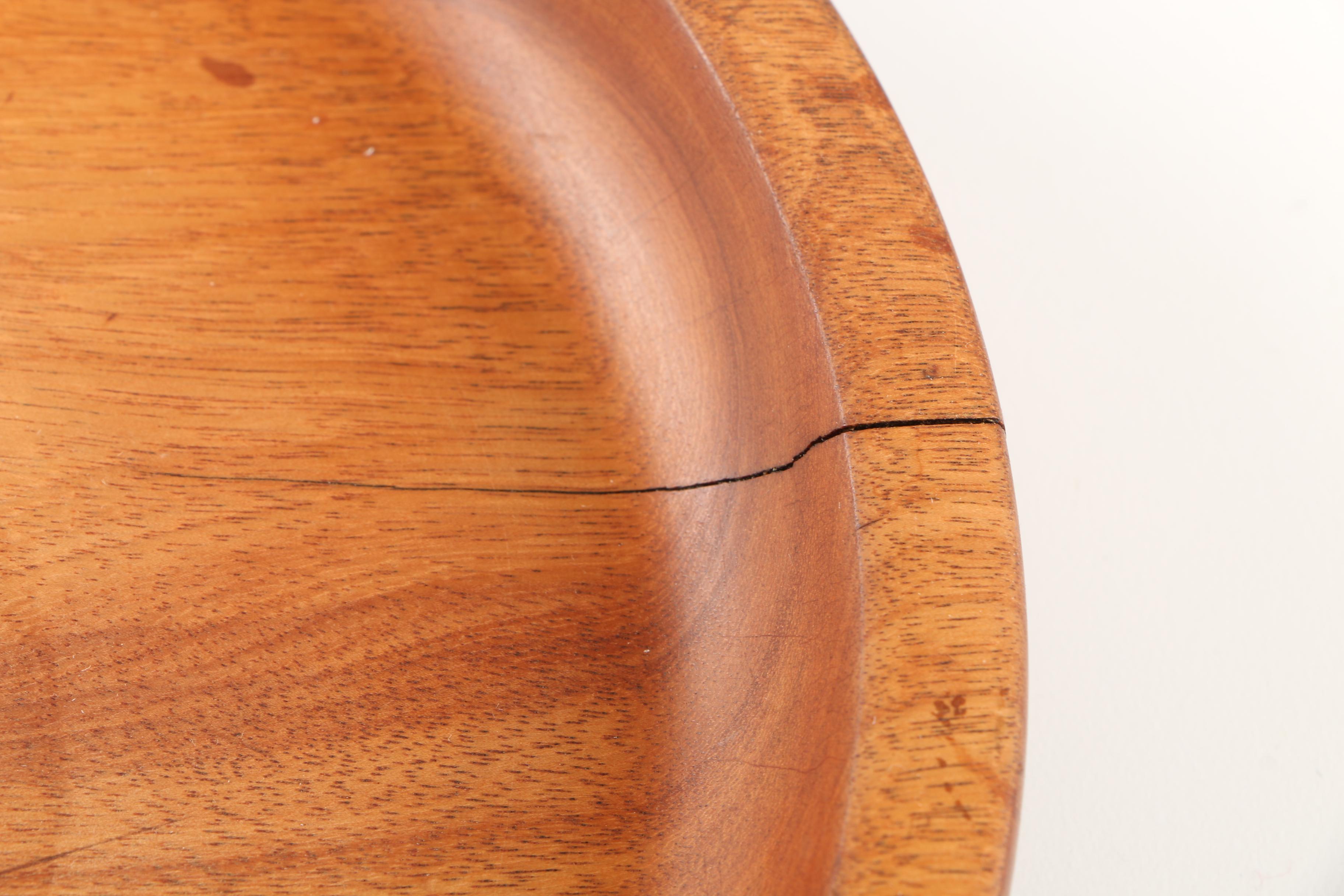 Vintage Signed Wooden Dish