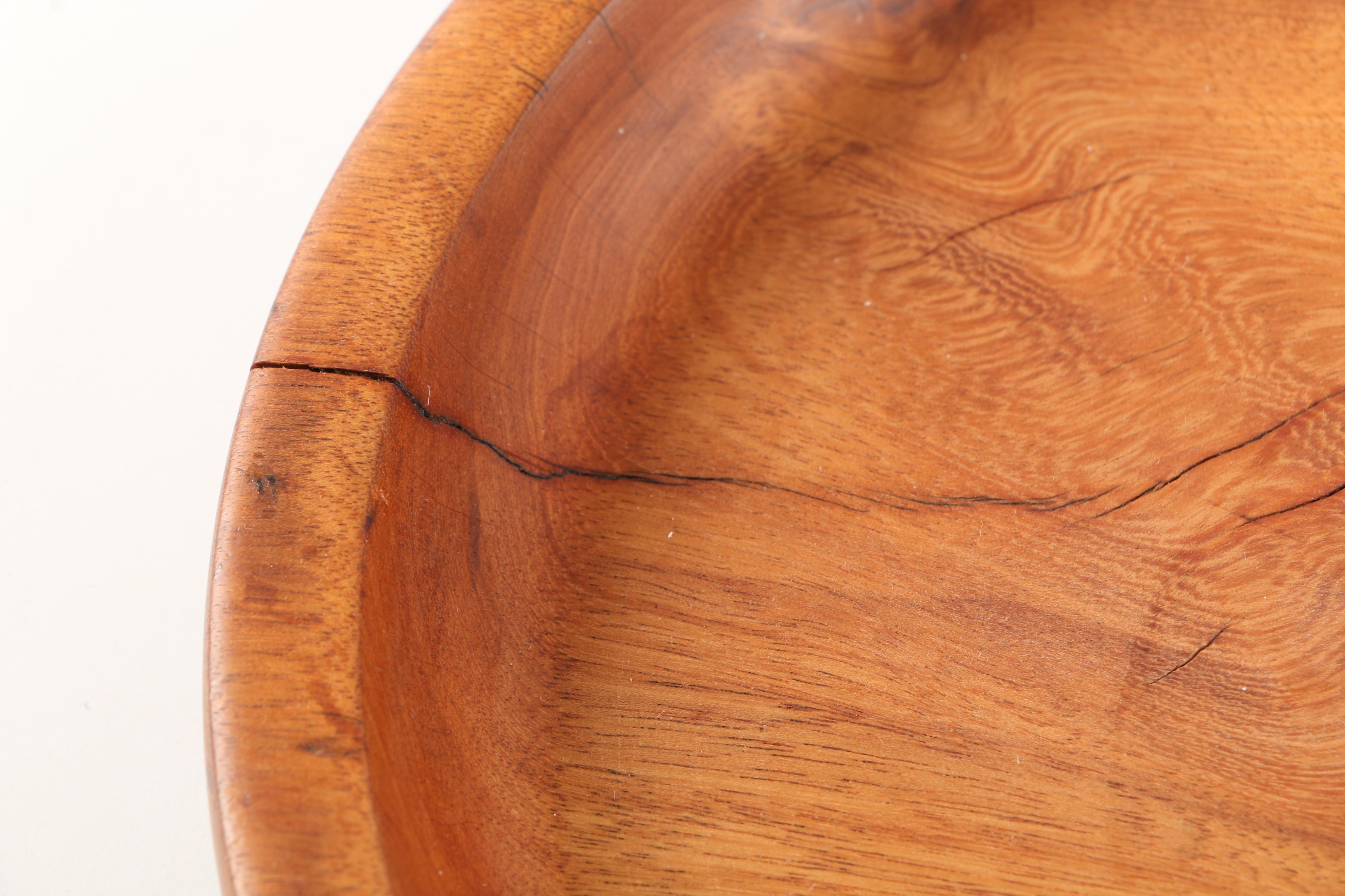 Vintage Signed Wooden Dish