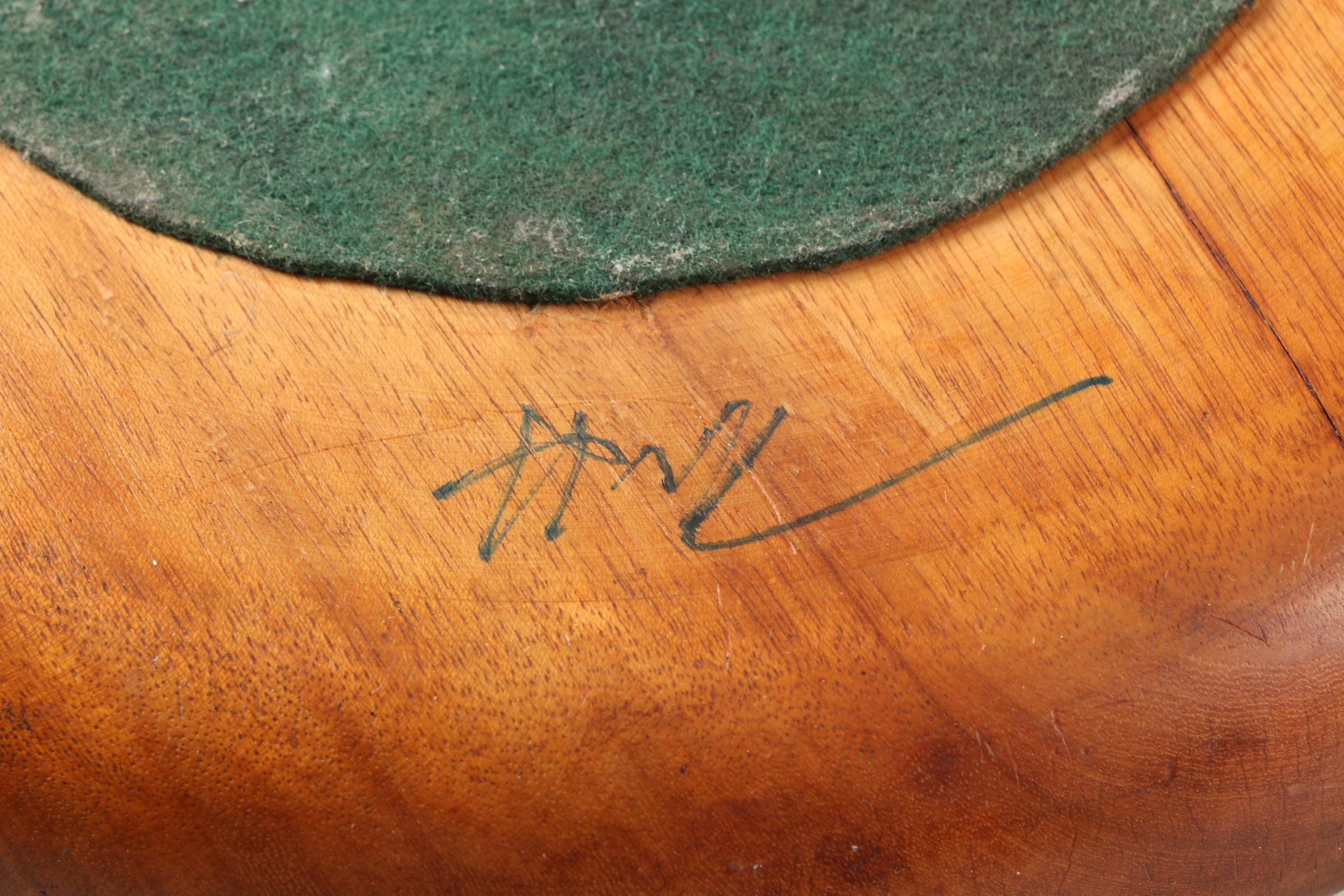 Vintage Signed Wooden Dish