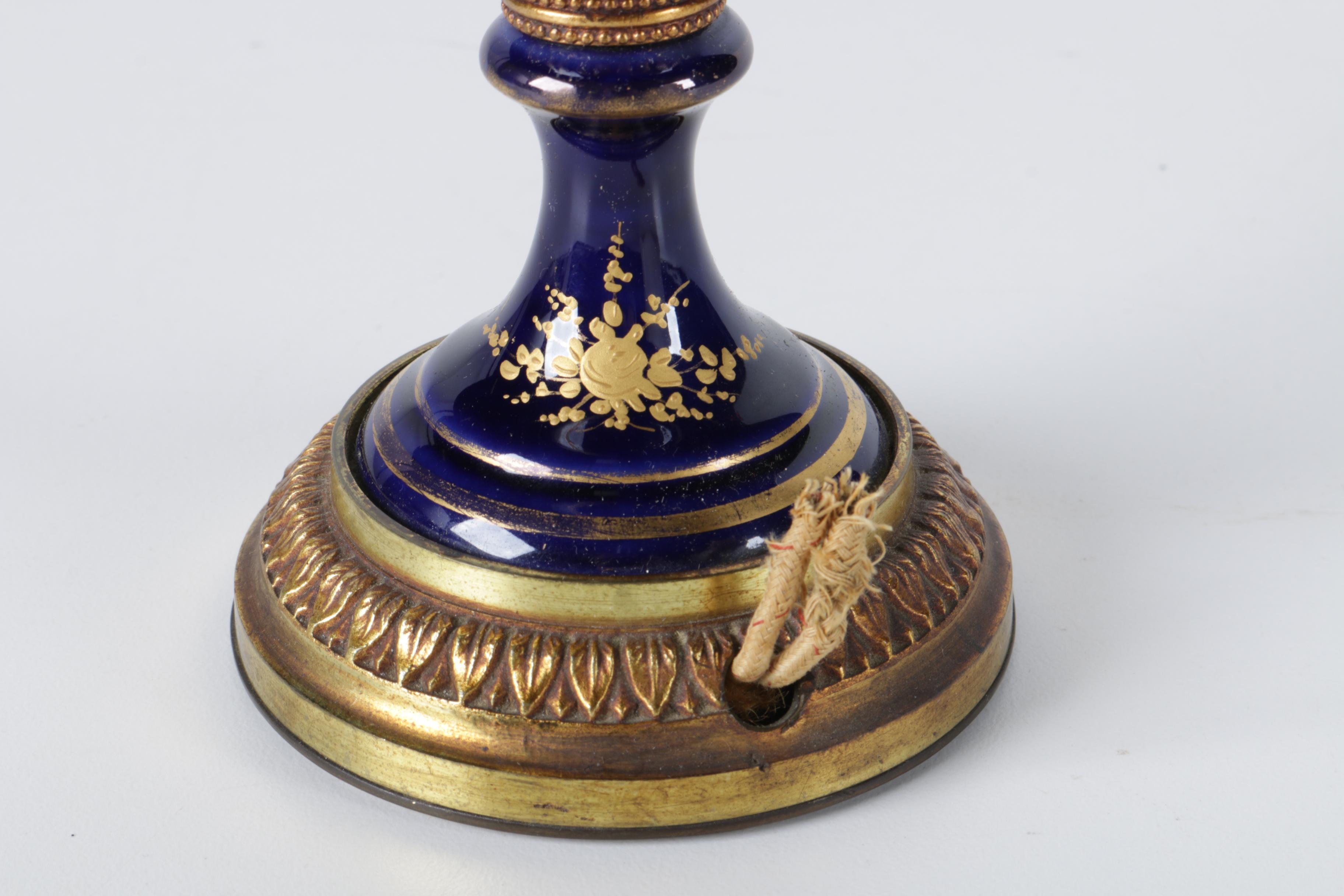 Vintage Sevres Style Urn Table Lamps Including G. Rochette