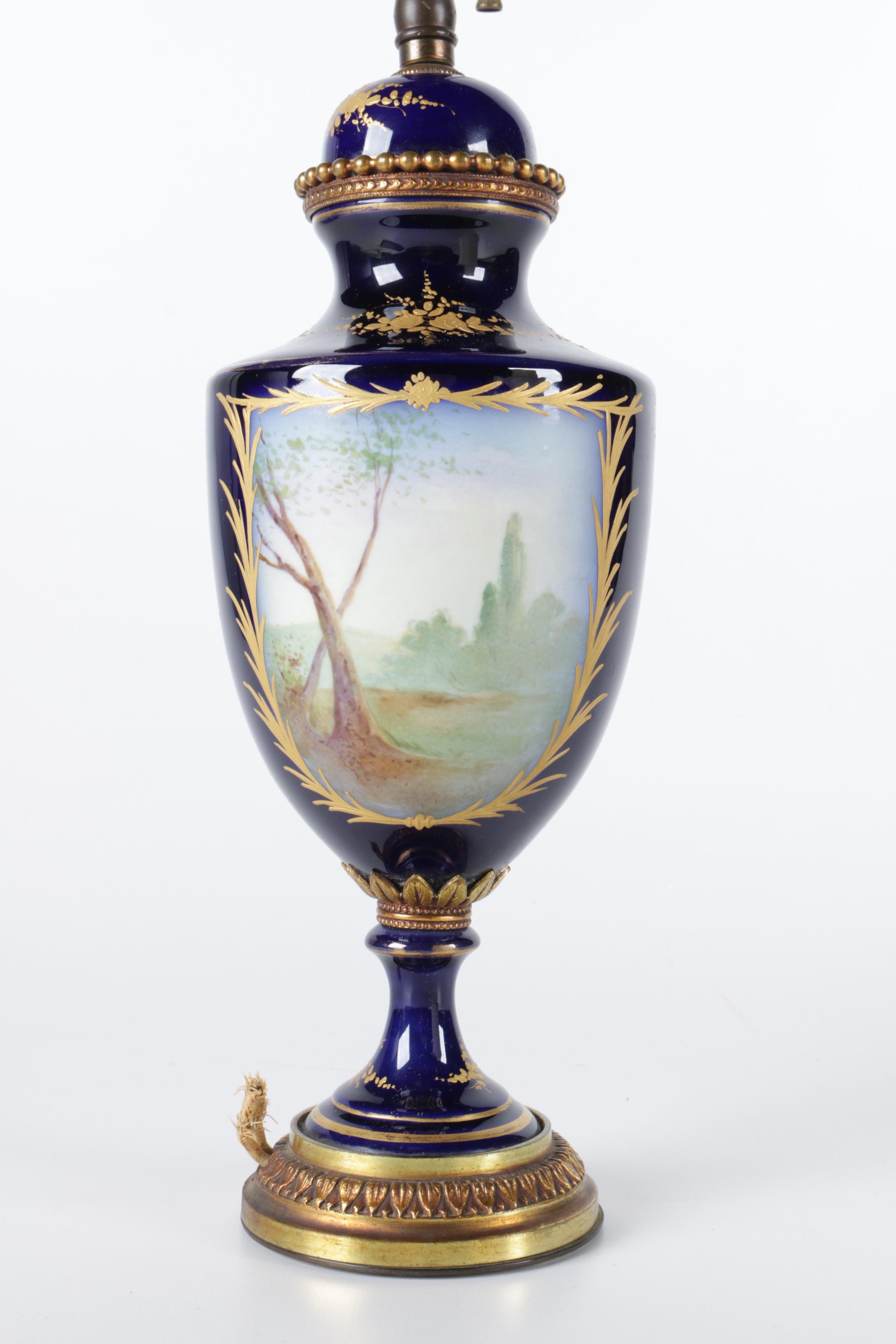 Vintage Sevres Style Urn Table Lamps Including G. Rochette