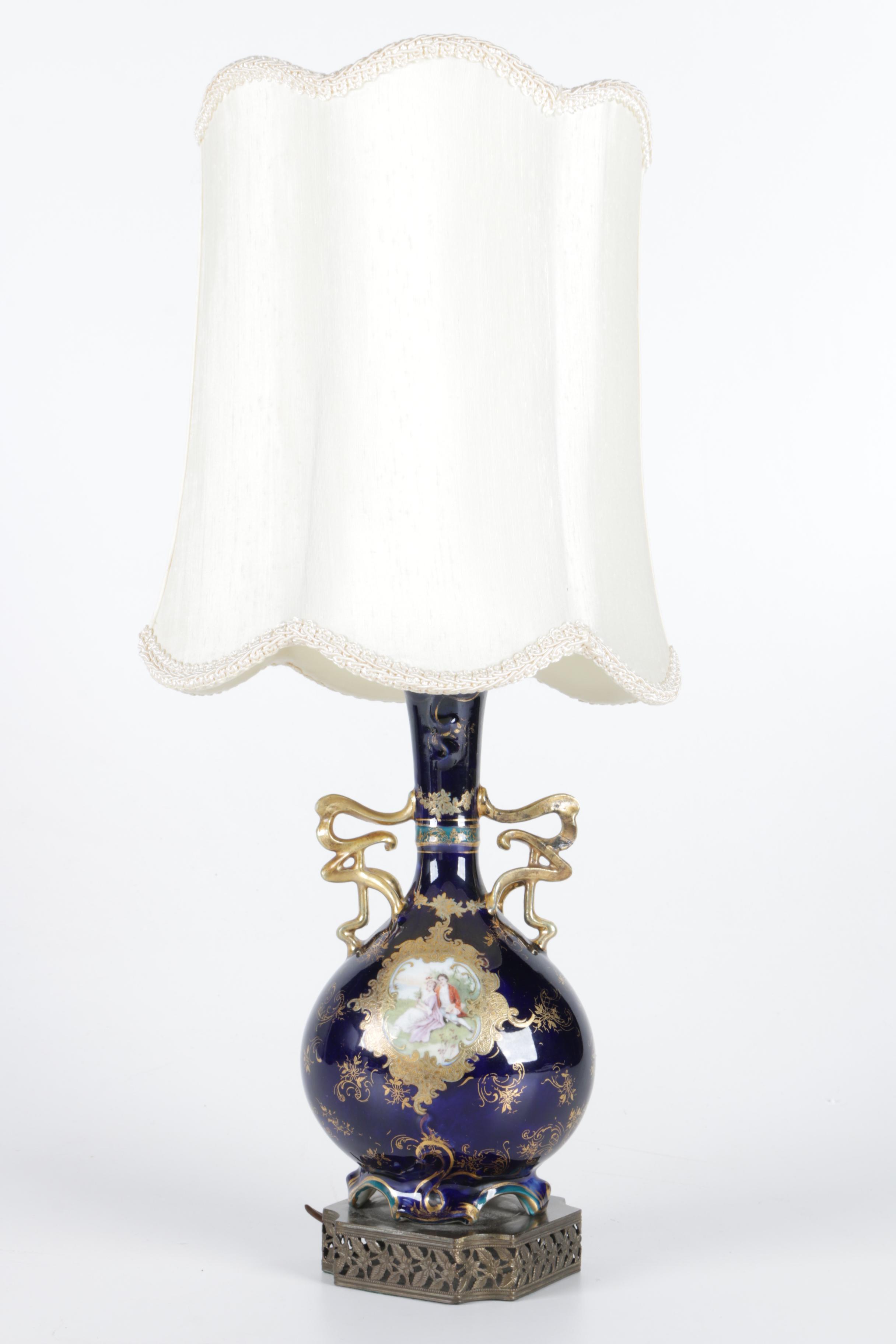 Vintage Sevres Style Urn Table Lamps Including G. Rochette